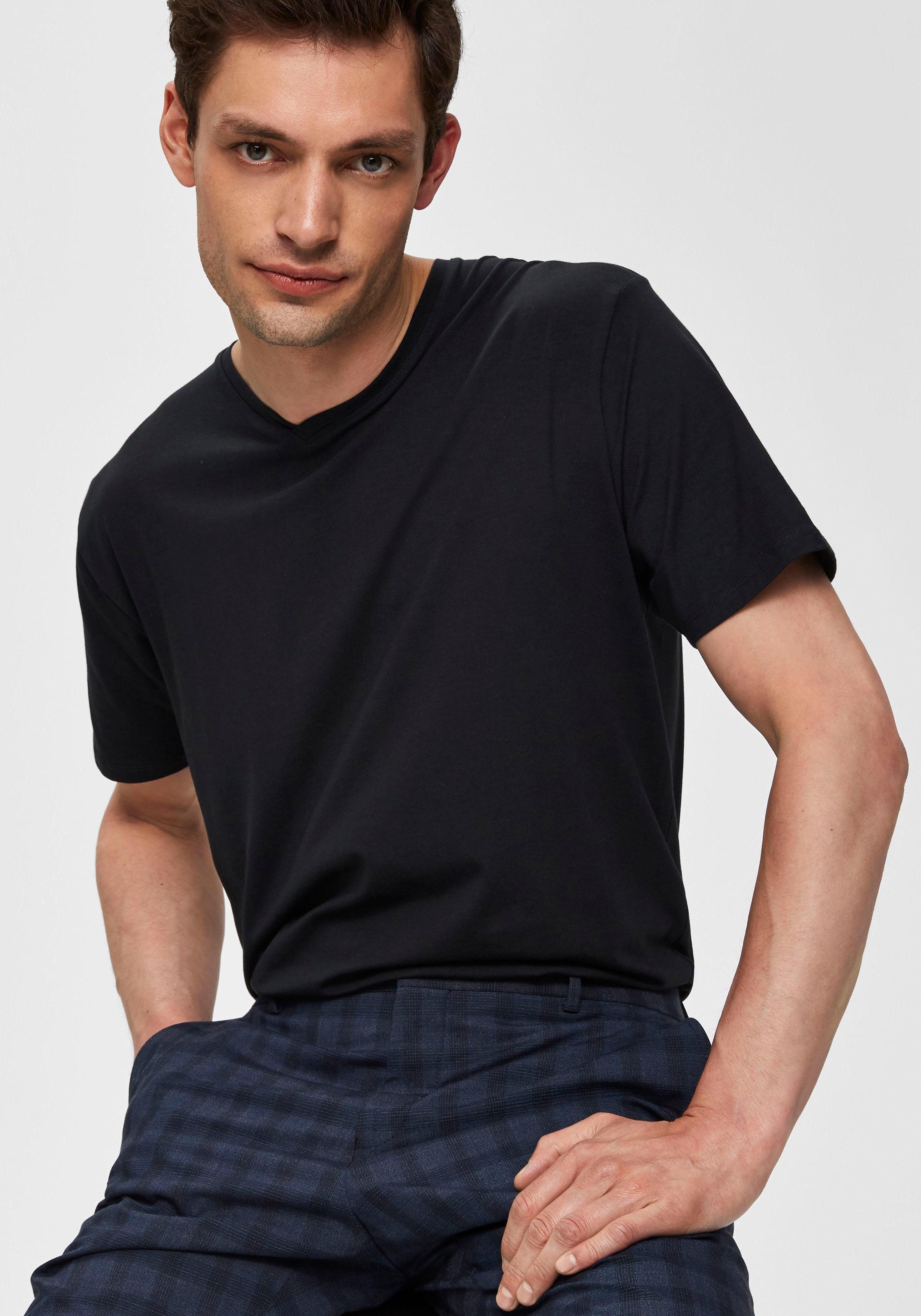 SELECTED HOMME Shirt met V-hals Basic V-Shirt