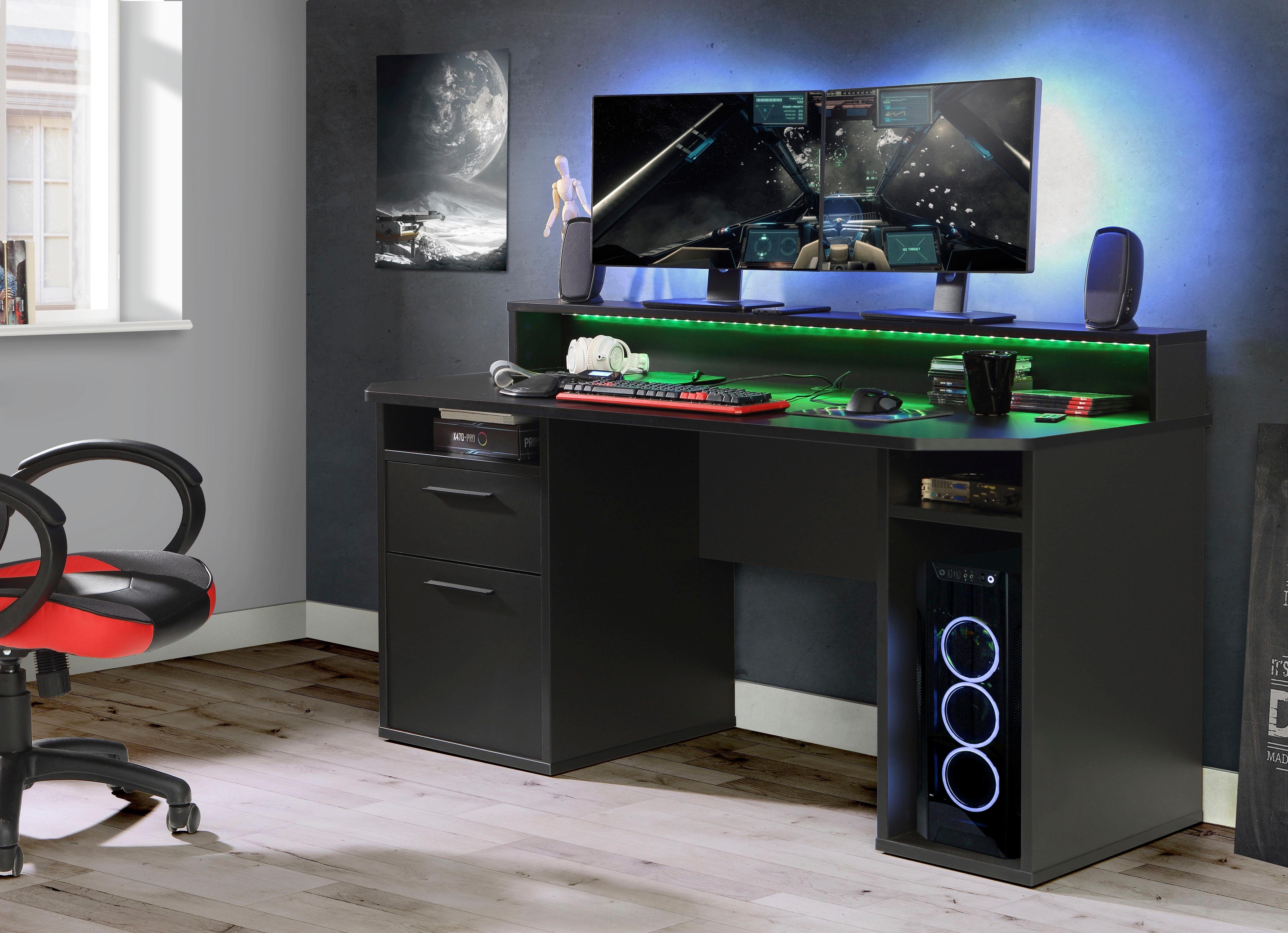 FORTE Gamingtafel Tezaur optioneel met rgb-verlichting