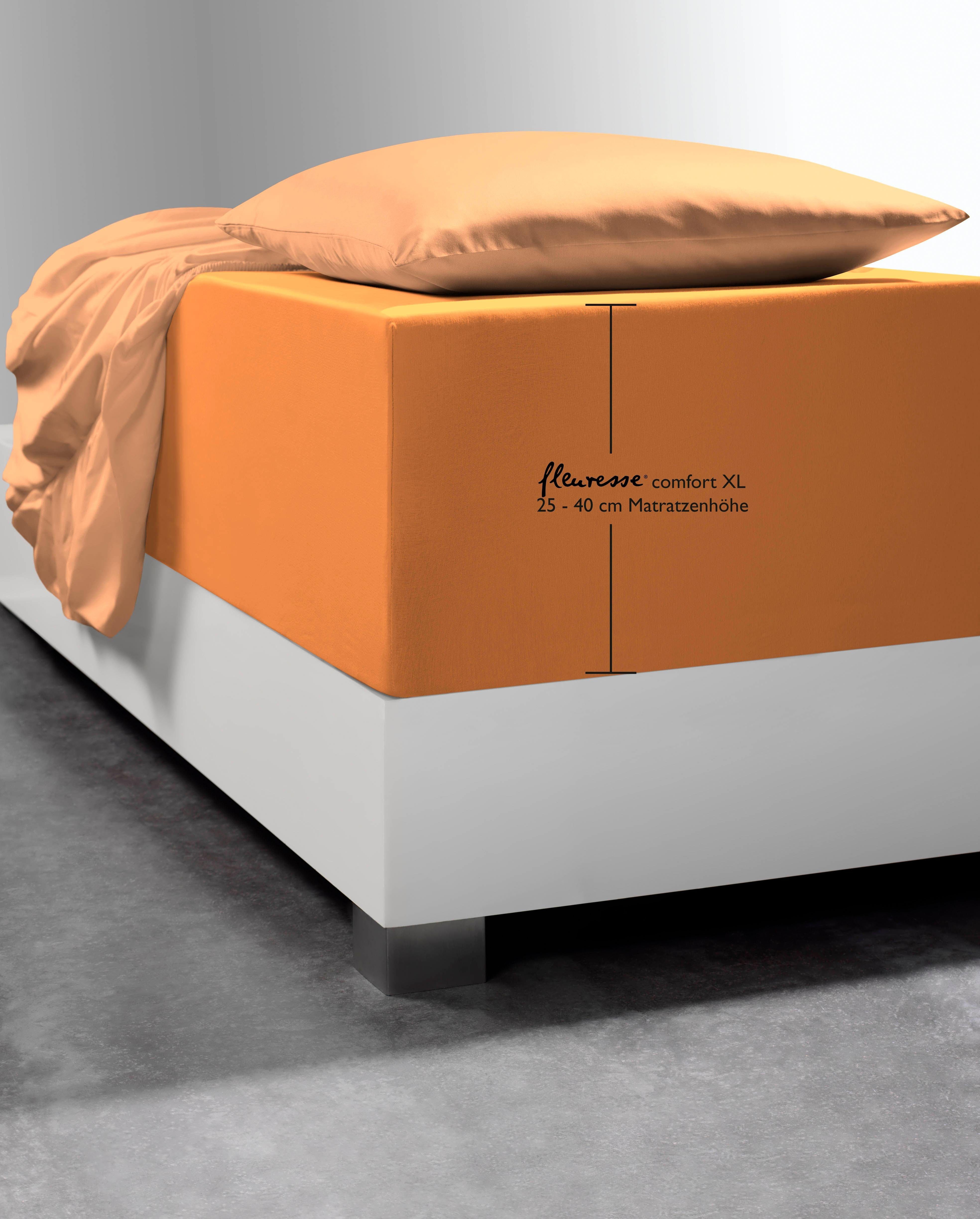 fleuresse Hoeslaken Comfort XL Mako jersey, voor matrassen tot 40 cm hoog, onderlaken, hoeslaken (1 stuk) hoeslakens maat 140-160 cm x 200-220 cm