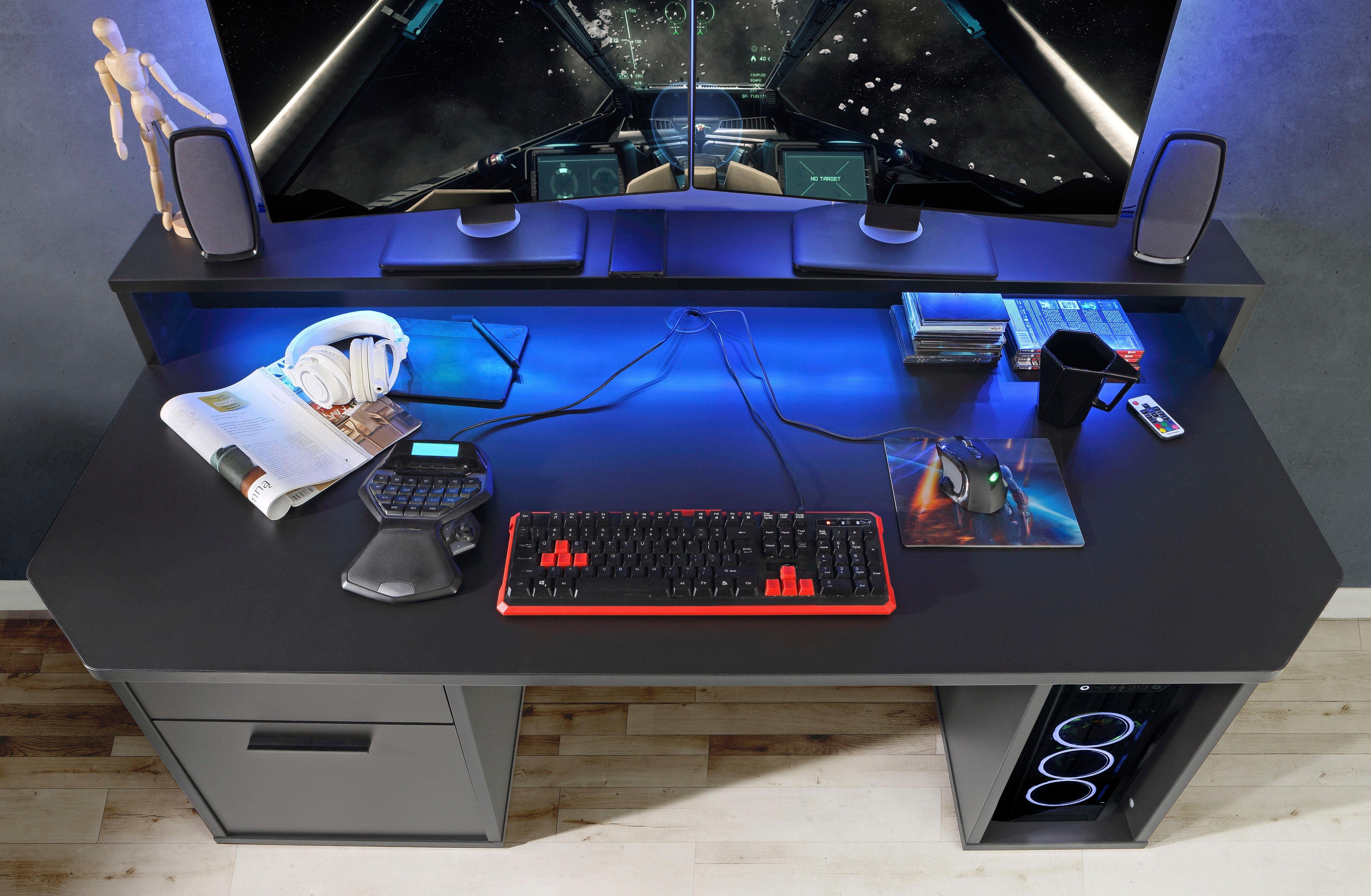FORTE Gamingtafel Tezaur optioneel met rgb-verlichting