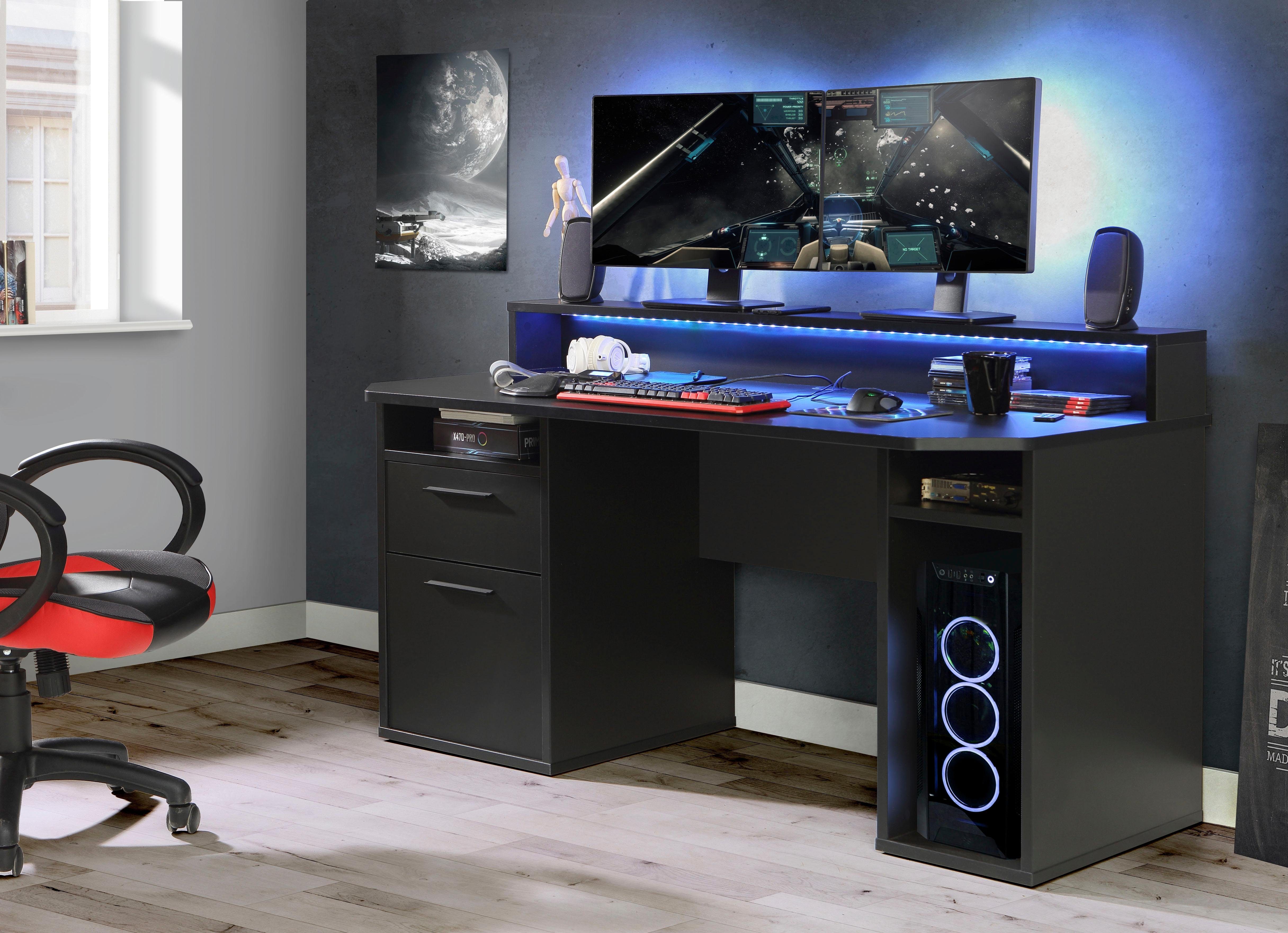 FORTE Gamingtafel Tezaur optioneel met rgb-verlichting