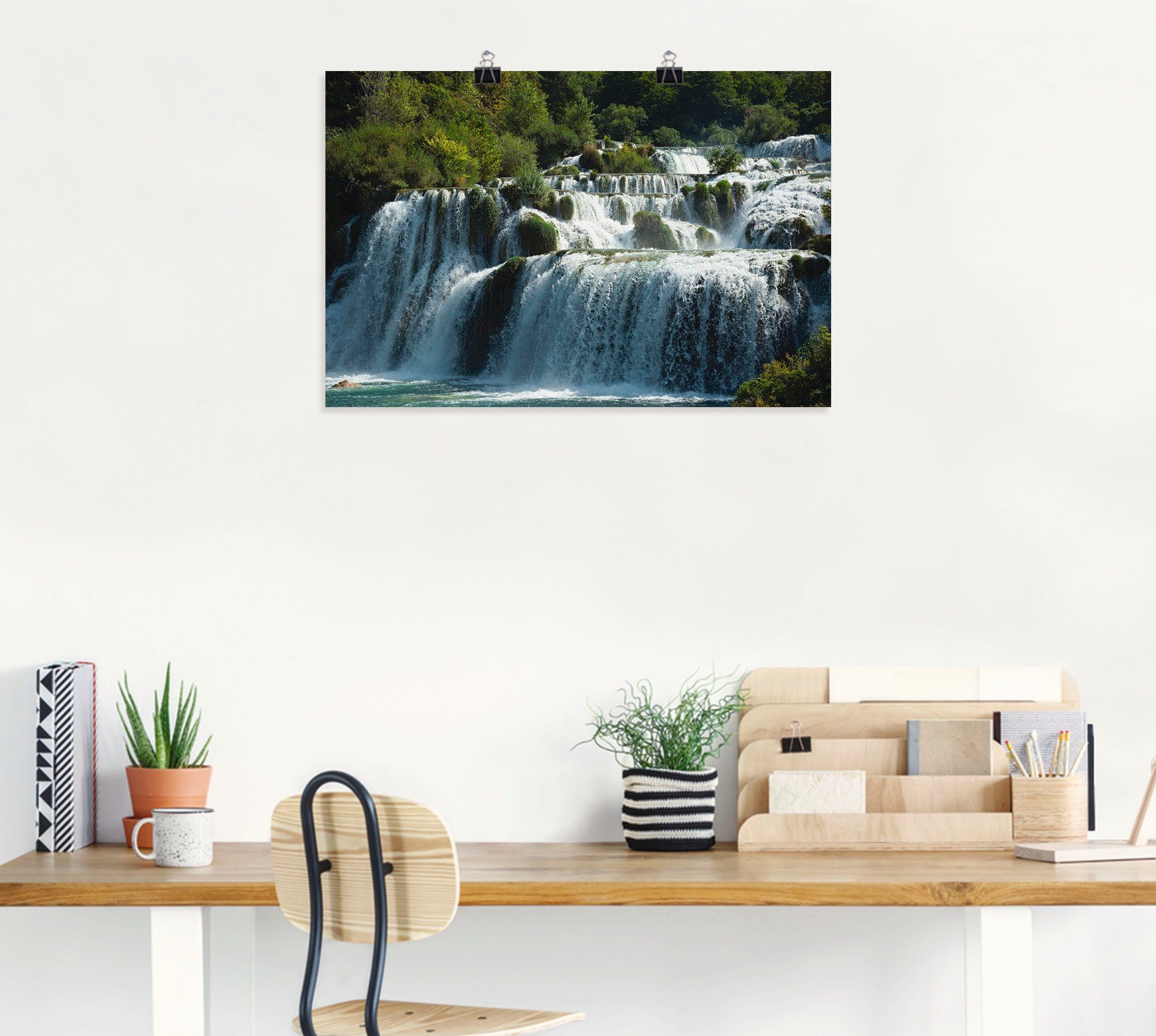 Artland Artprint Krka watervallen als artprint op linnen, poster in verschillende formaten maten