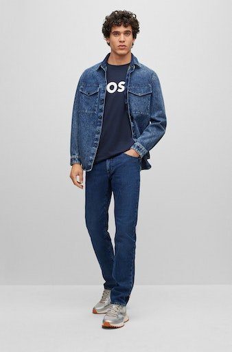 Boss Orange Shirt met korte mouwen Thinking 1 10246016 01 met logo-opdruk aan de voorkant (1-delig)