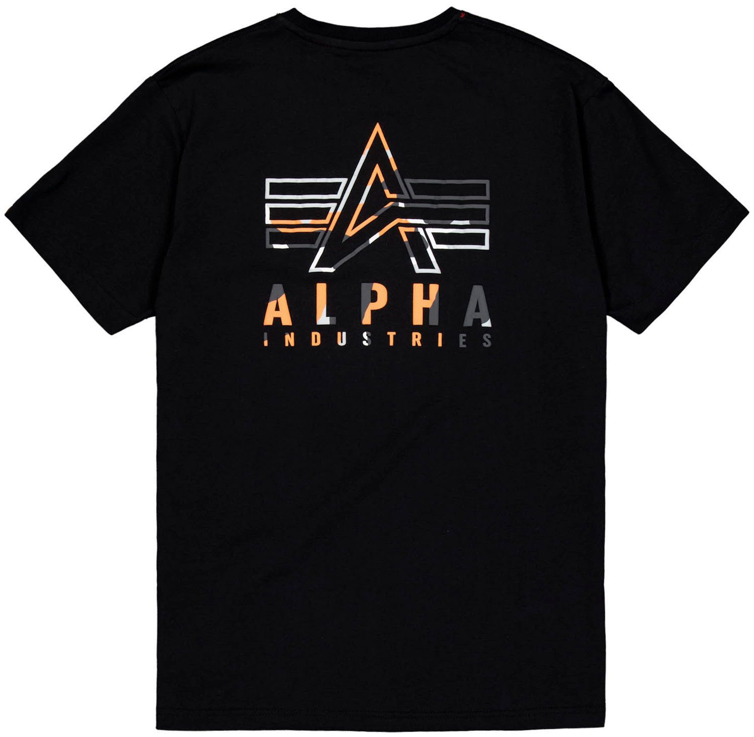 Alpha Industries Shirt met ronde hals Camo Logo Puff Print BP T