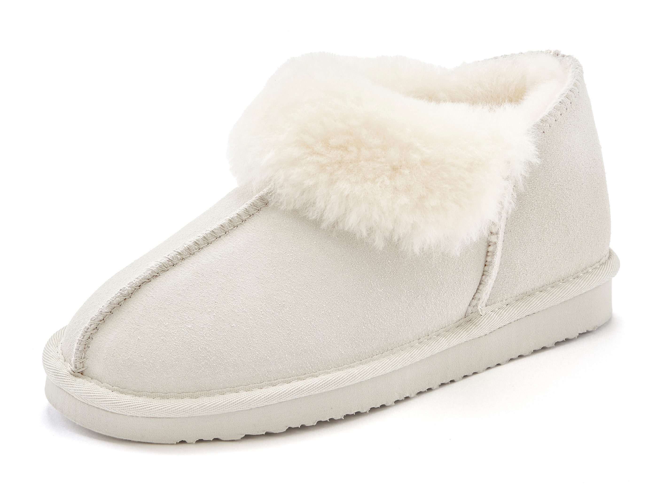 Vivance Pantoffels Pluche pantoffel, pantolette, pantoffel van lamswol