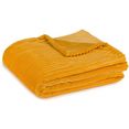 goezze deken koord-look met glanseffect geel