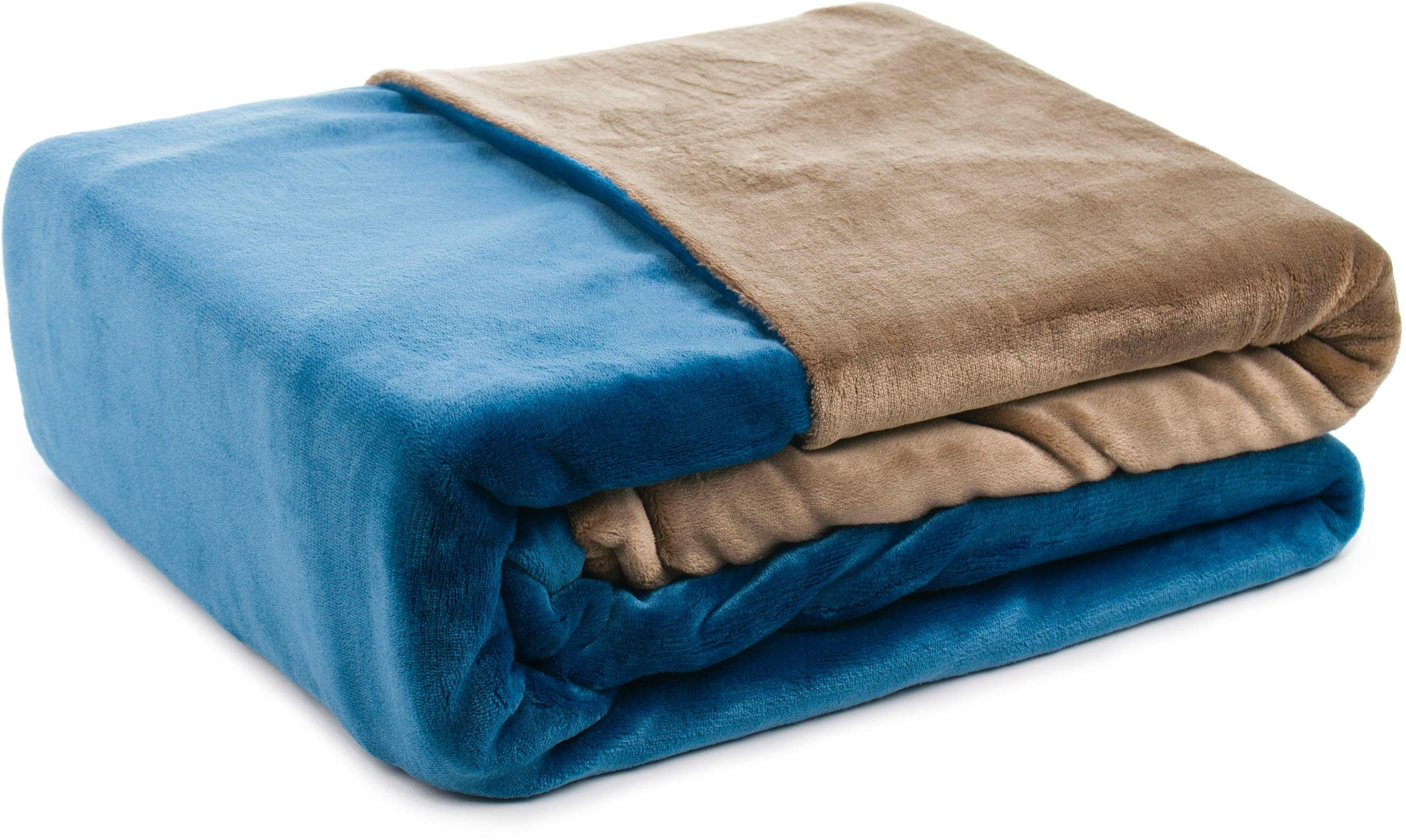 Gözze Tweezijdig te gebruiken overtrekset Superpluis in mt. 135x200 of 155x220 cm Fleece behaaglijk warm in de winter, dekbedovertrek met reversible-look (2-delig)