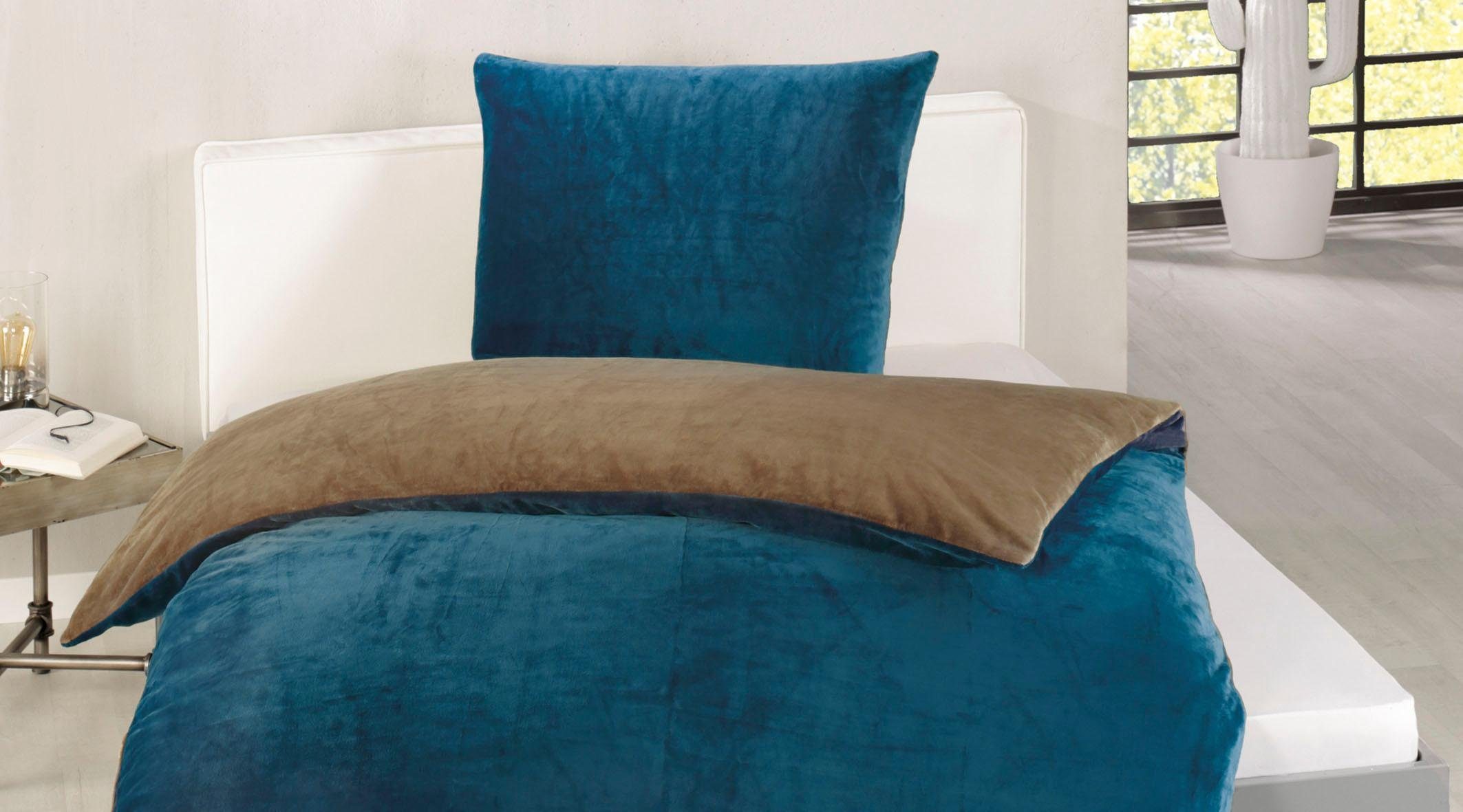 Gözze Tweezijdig te gebruiken overtrekset Superpluis in mt. 135x200 of 155x220 cm Fleece behaaglijk warm in de winter, dekbedovertrek met