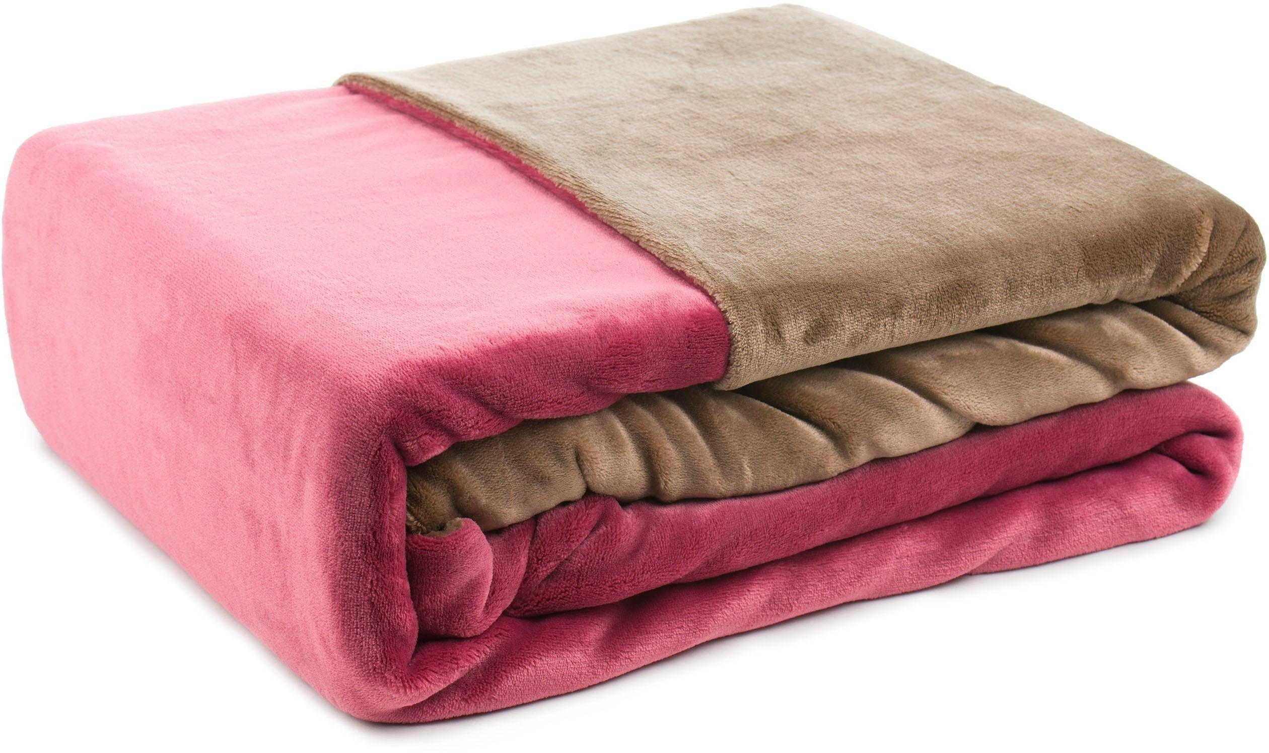 Gözze Tweezijdig te gebruiken overtrekset Superpluis in mt. 135x200 of 155x220 cm Fleece behaaglijk warm in de winter, dekbedovertrek met reversible-look (2-delig)