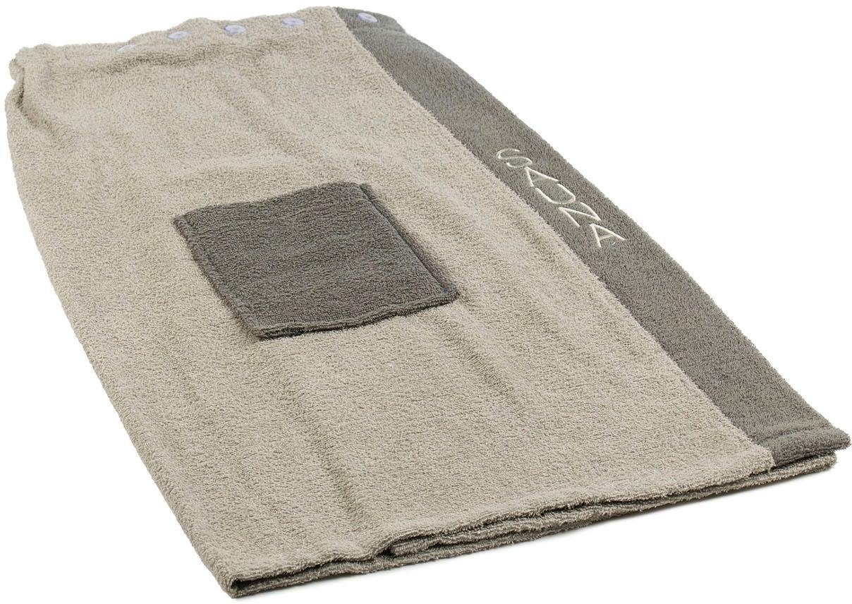 Gözze Kilt Sauna sarong Saunakilt voor dames, 100% katoen, verstelbare knopen, borduursel
