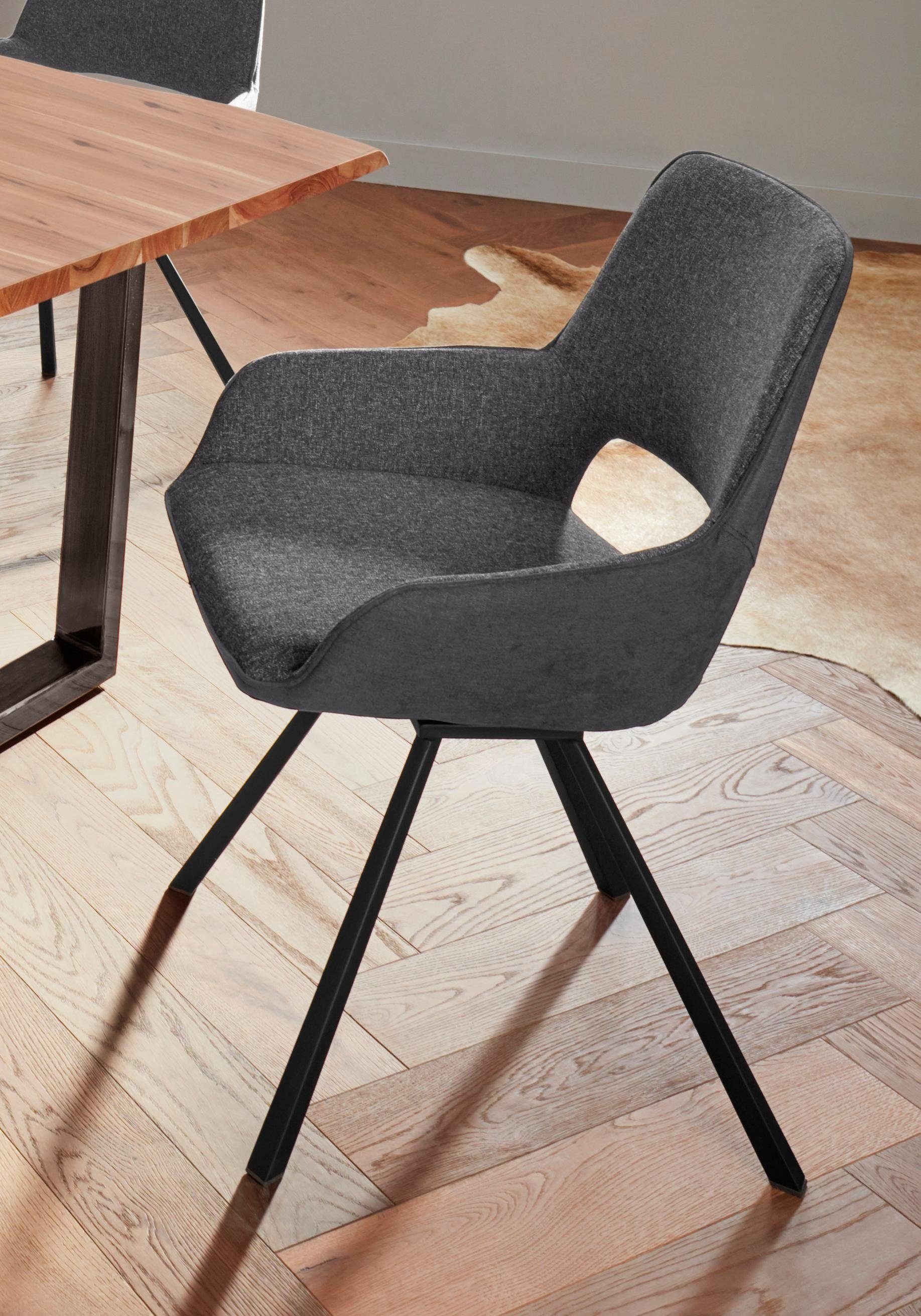 MCA furniture Stoel met 4 poten Parana Stoel belastbaar tot 120 kg (2 stuks)
