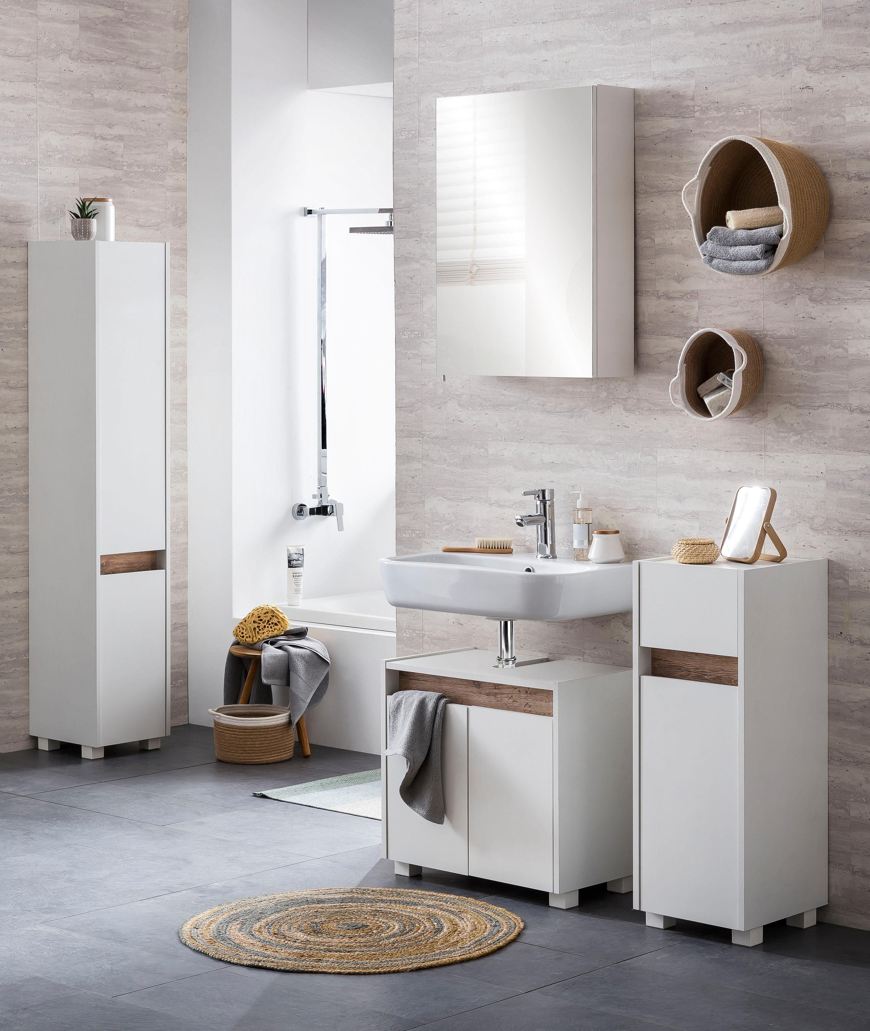 Schildmeyer Onderkast Cosmo in verschillende kleuren Breedte 30 cm, badkamerkast, lijst in moderne wildeiken-look