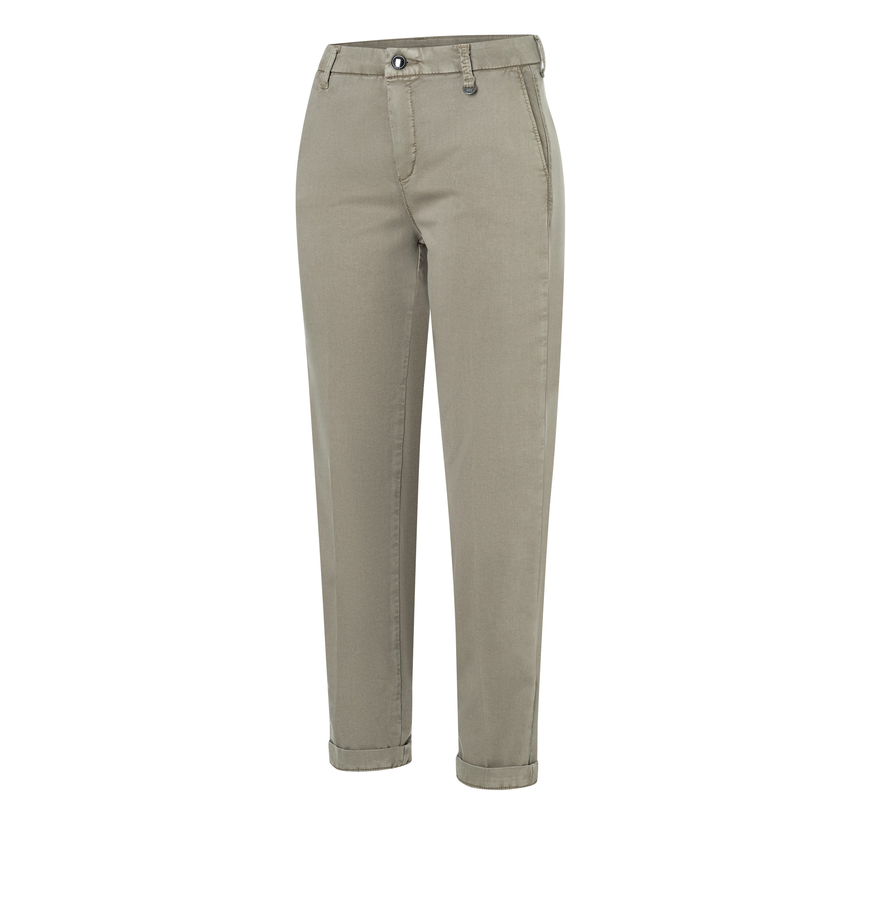 MAC Chino turn up met subtiele glans, elegant en sportief tegelijk