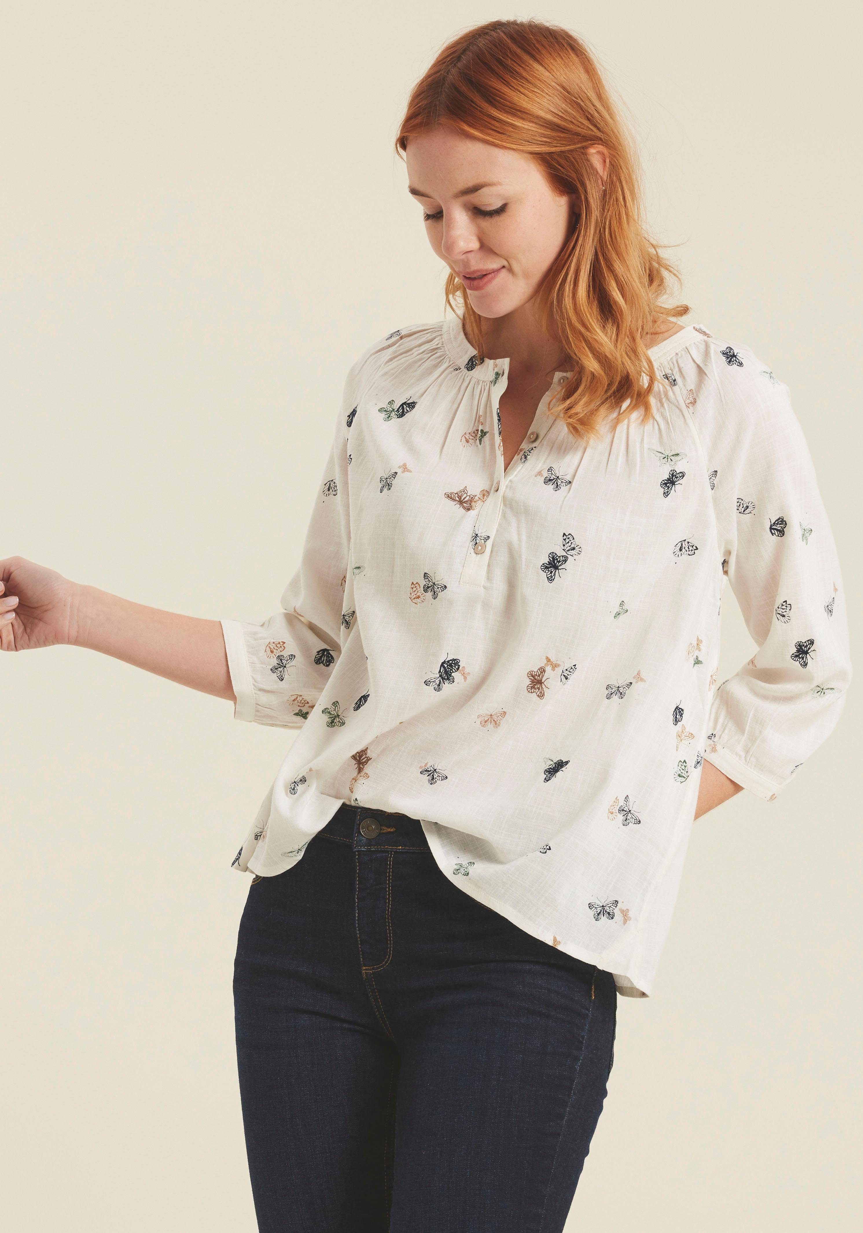 FAT FACE gedessineerde blouse »MATHILDE BUTTERFLYPRINT EMB Blouse kopen? Bestel nu je blouse online | OTTO