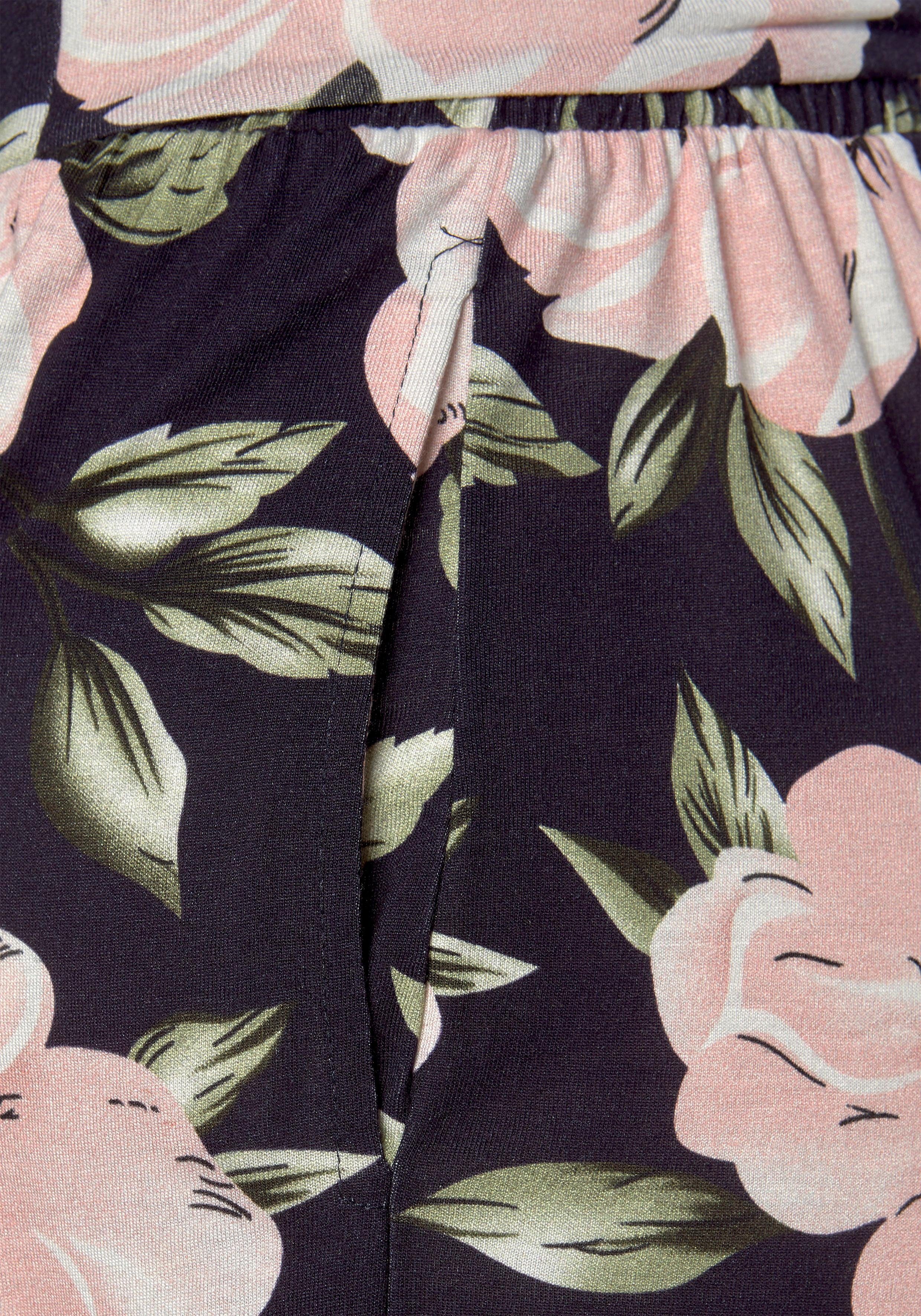 s.Oliver RED LABEL Beachwear Short met tailleband met trekkoord, in bloemenprint, korte broek