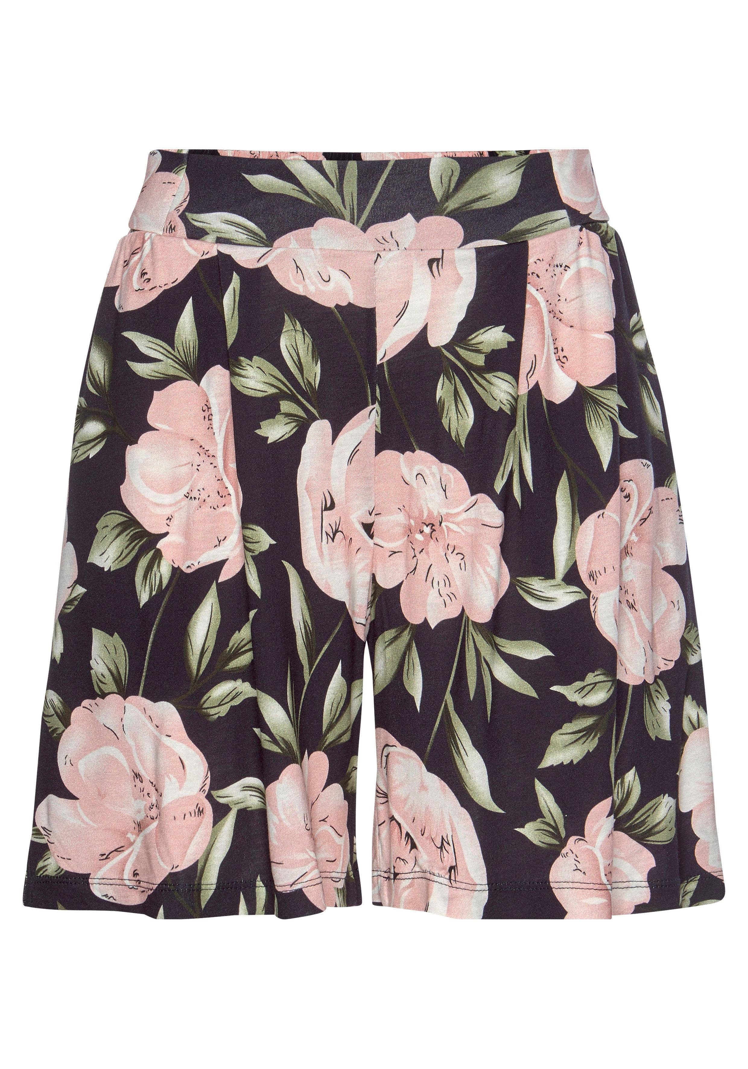 s.Oliver RED LABEL Beachwear Short met tailleband met trekkoord, in bloemenprint, korte broek