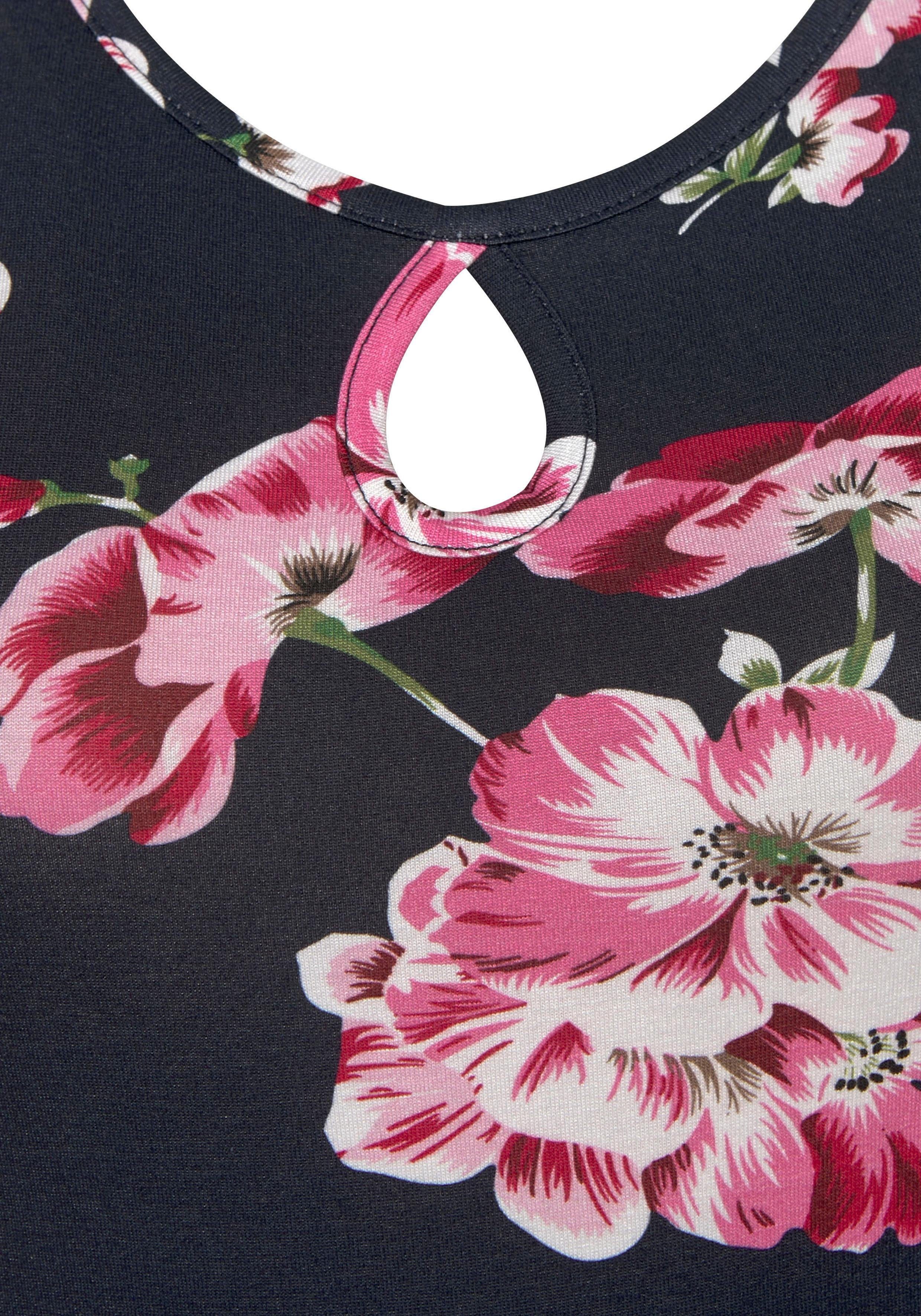 Beachtime Zomerjurk met bloemenprint, elastische jersey jurk, strandjurk