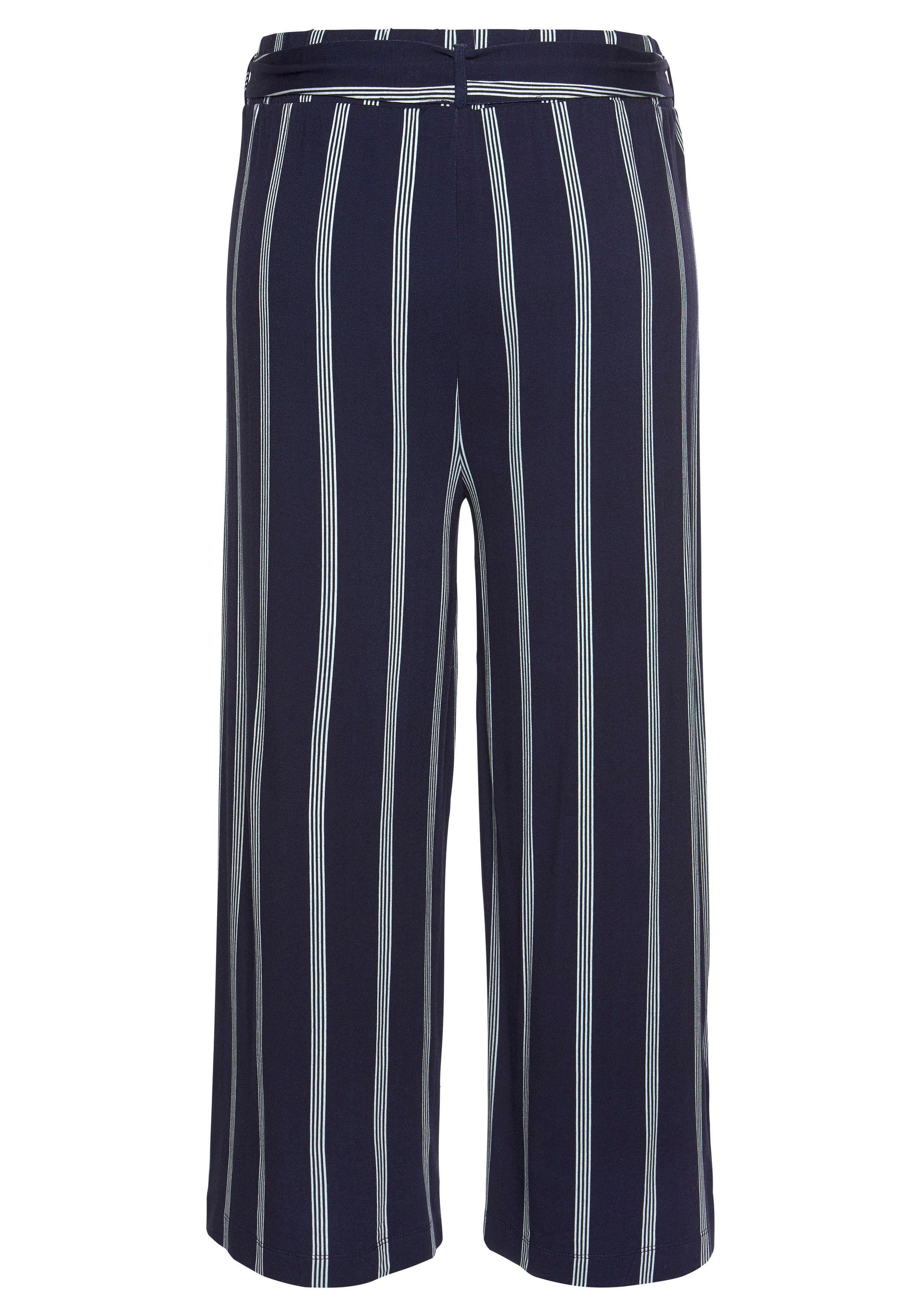 Lascana Culotte in paperbag look, luchtige jersey broek, casual (Met een bindceintuur)