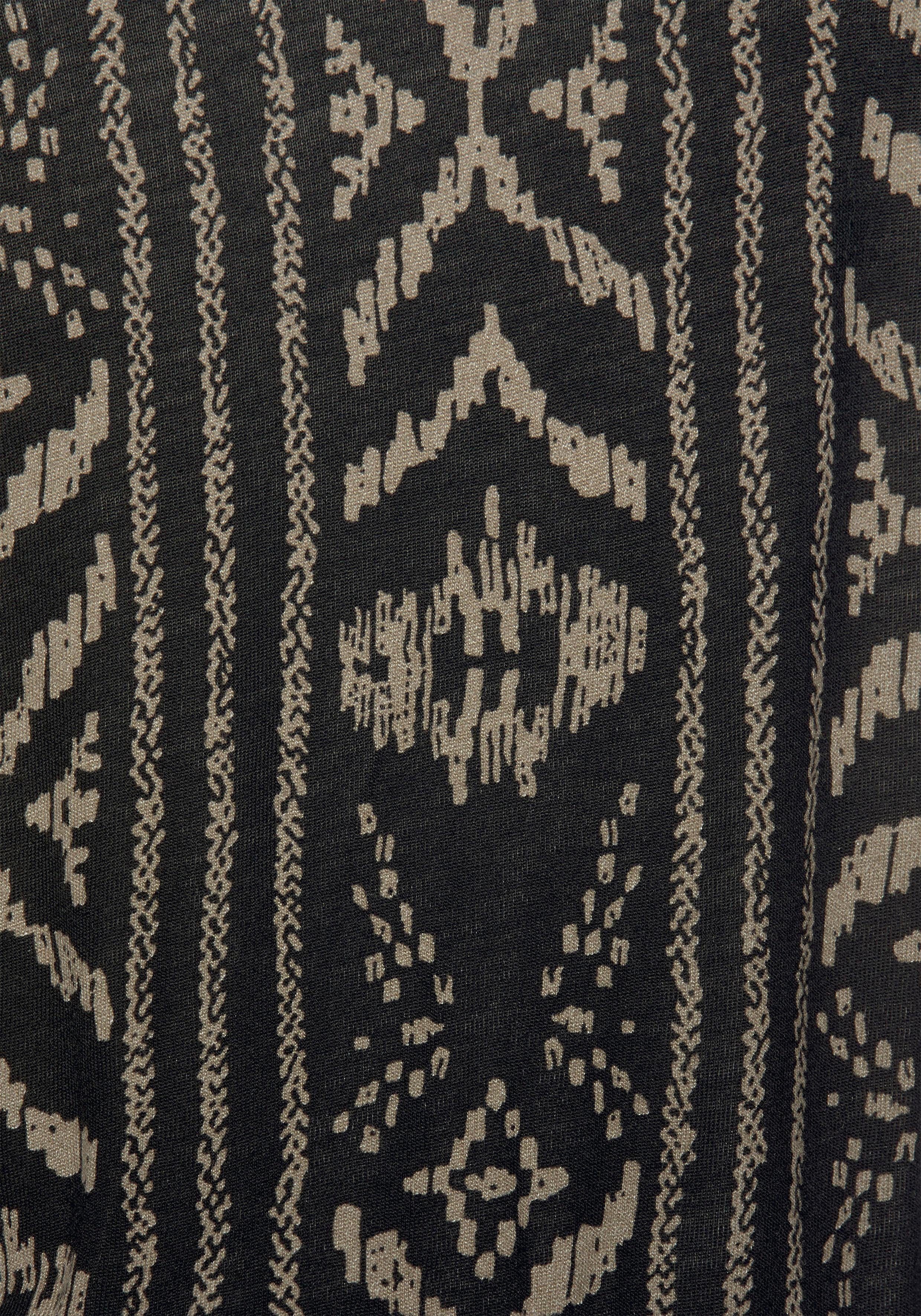 Lascana Jerseyjurk met ring details op de schouderbandjes, zomerjurk met all-over print, strandjurk