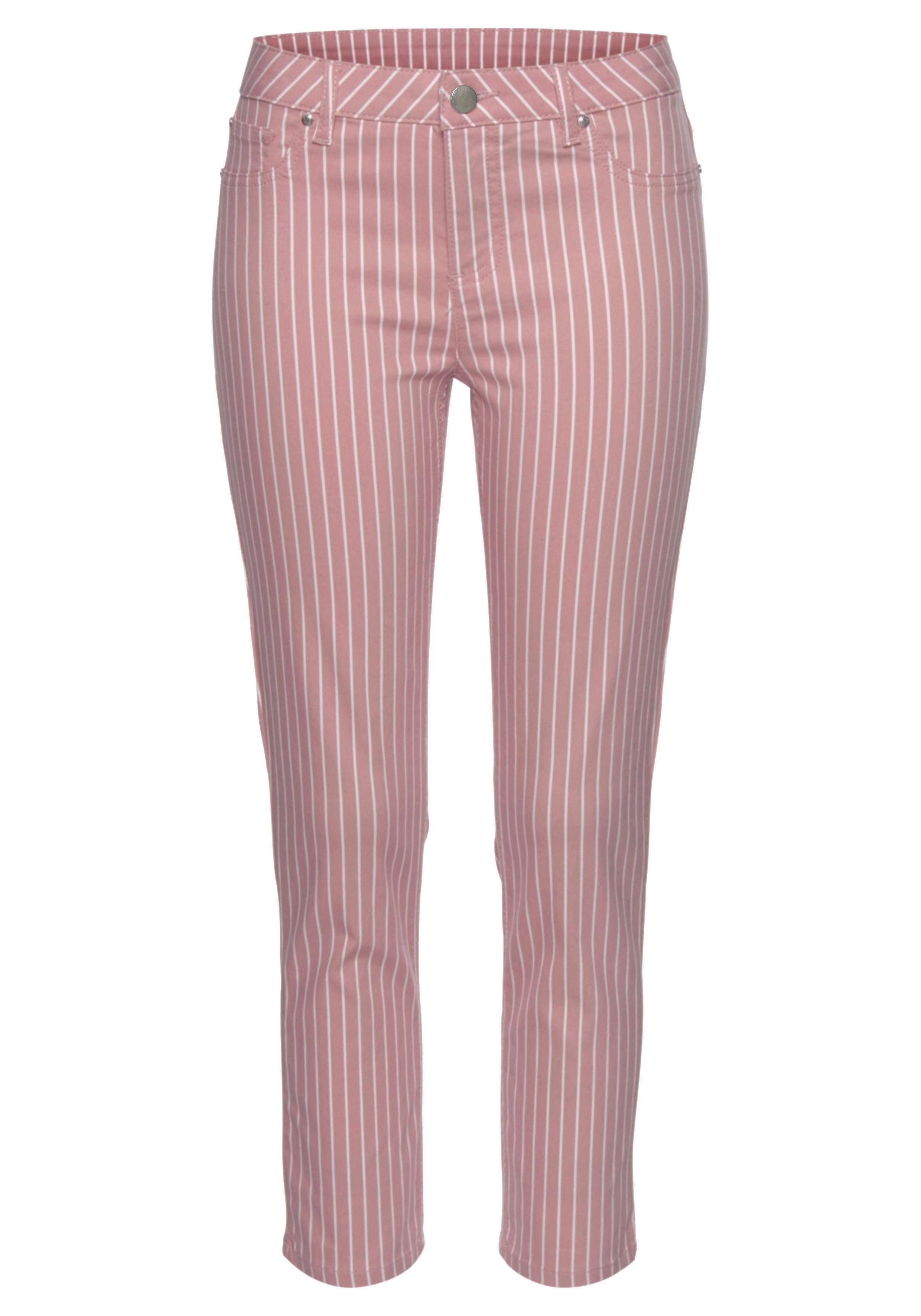 Lascana 7/8-jegging met gestreepte print in slim-fit, superstretch stof