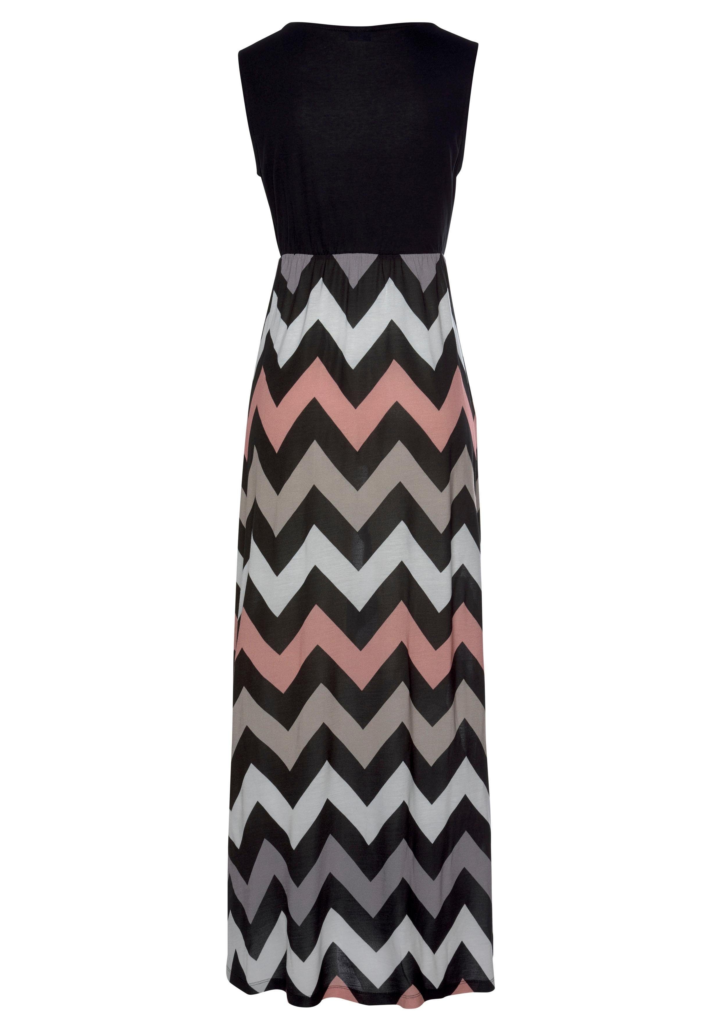 Lascana Maxi-jurk met zigzag motief, zomerjurk, strandjurk
