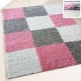resital the voice of carpet hoogpolig vloerkleed harmony 20 shaggy, geweven, patchworkdesign, woonkamer roze