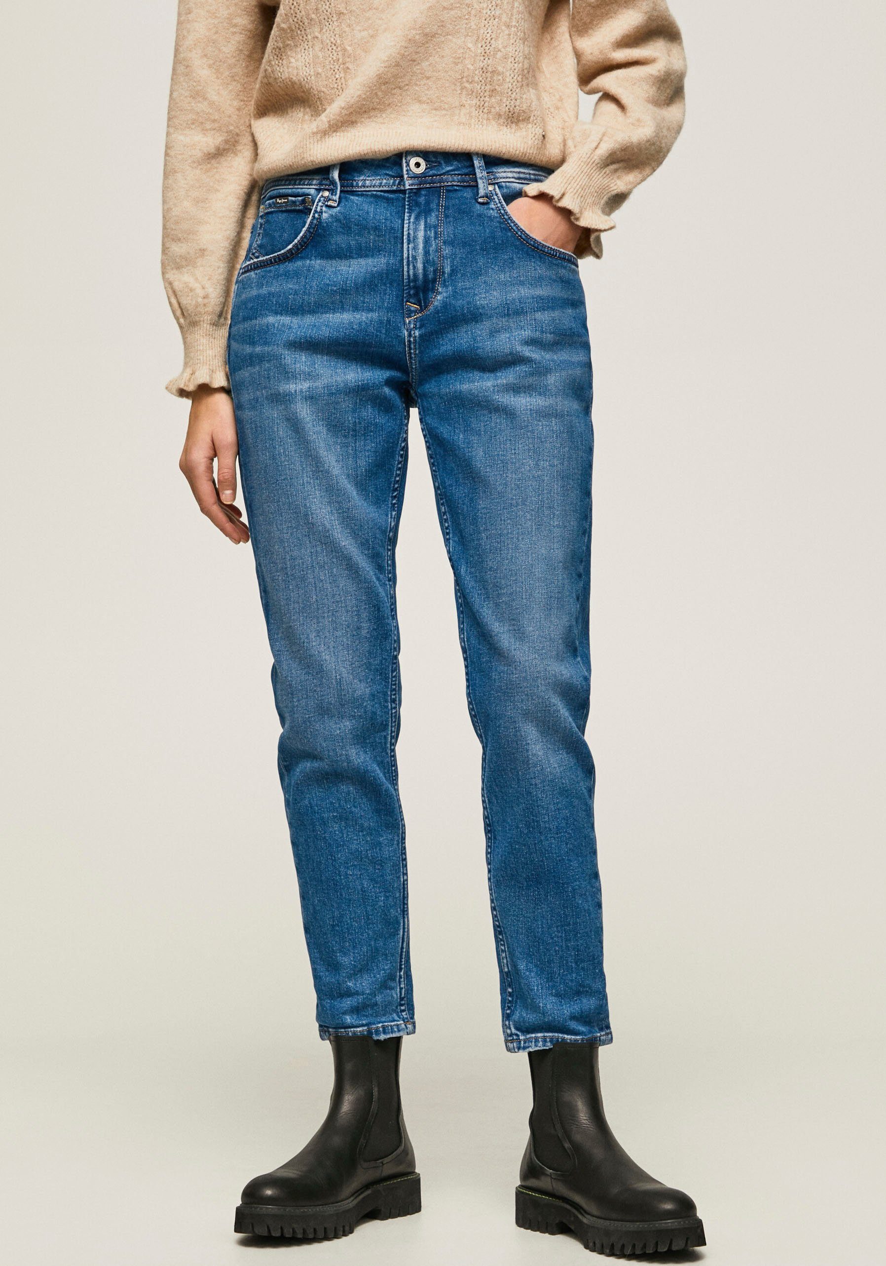 Pepe Jeans Boyfriendjeans Violet in vlotte boyfriendstijl dames boyfriend jeans maat 29 blauw
