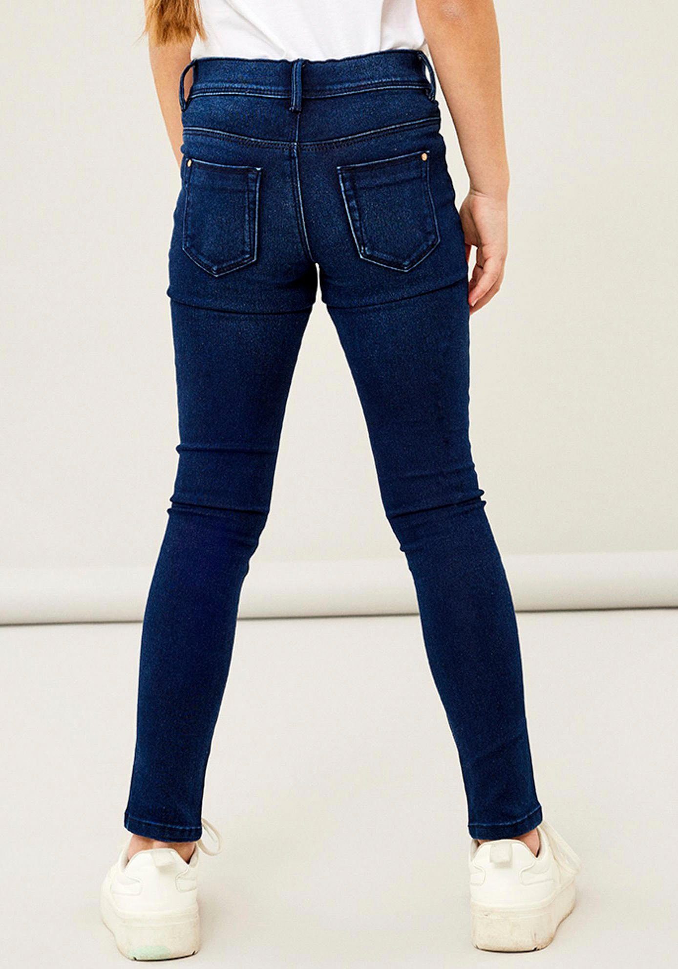 name it stretch jeans nkfpolly dnmtax pant van comfortabel stretch-denim blauw