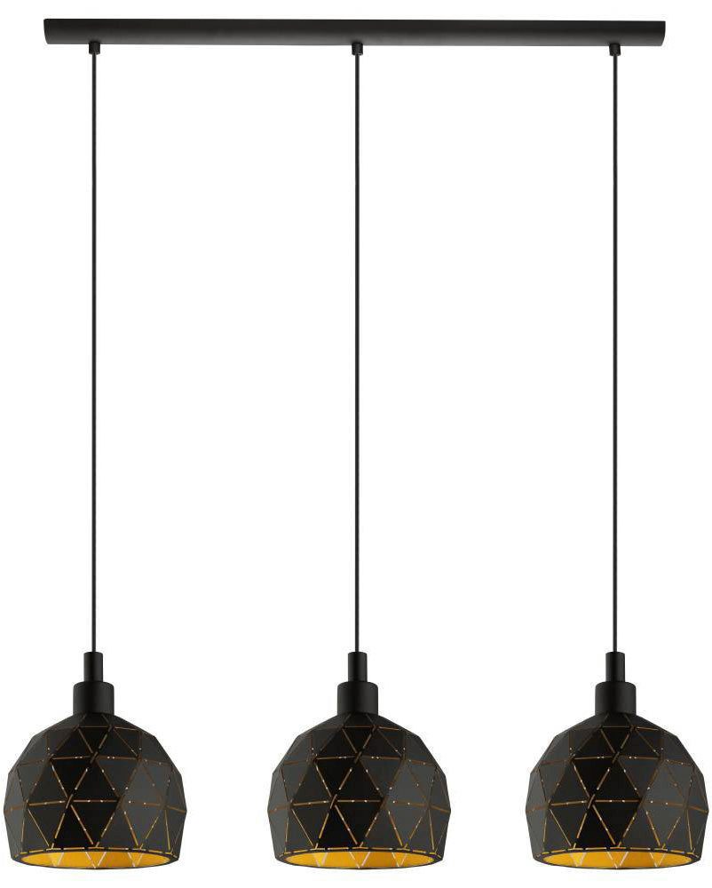 EGLO Hanglamp ROCCAFORTE Hanglamp, hanglamp van metaal in zwart en goudkleur, E14 fitting (1 stuk)