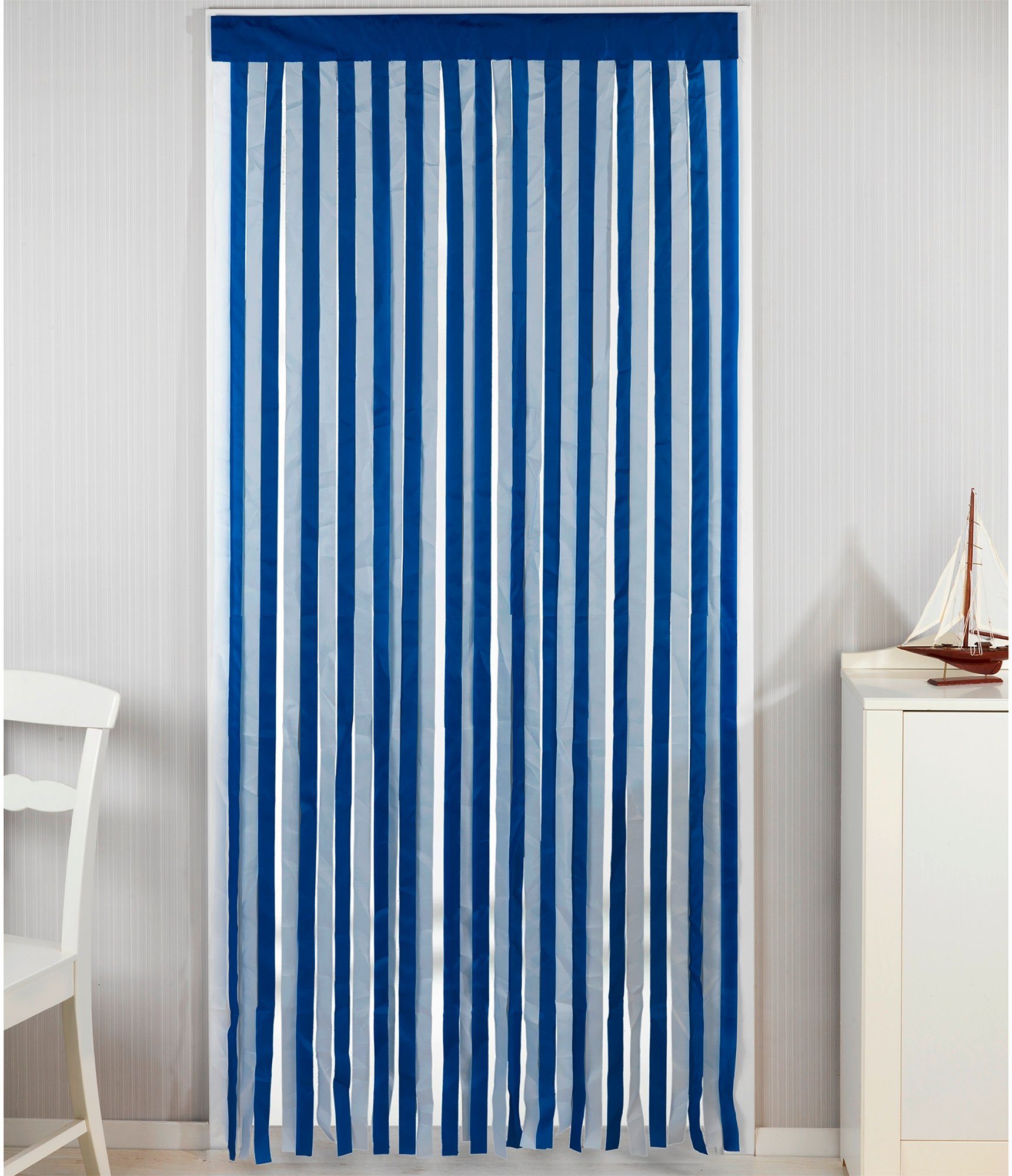 Maximex Deurgordijn Insectenbescherming Blauw/wit, op maat te snijden (1 stuk)