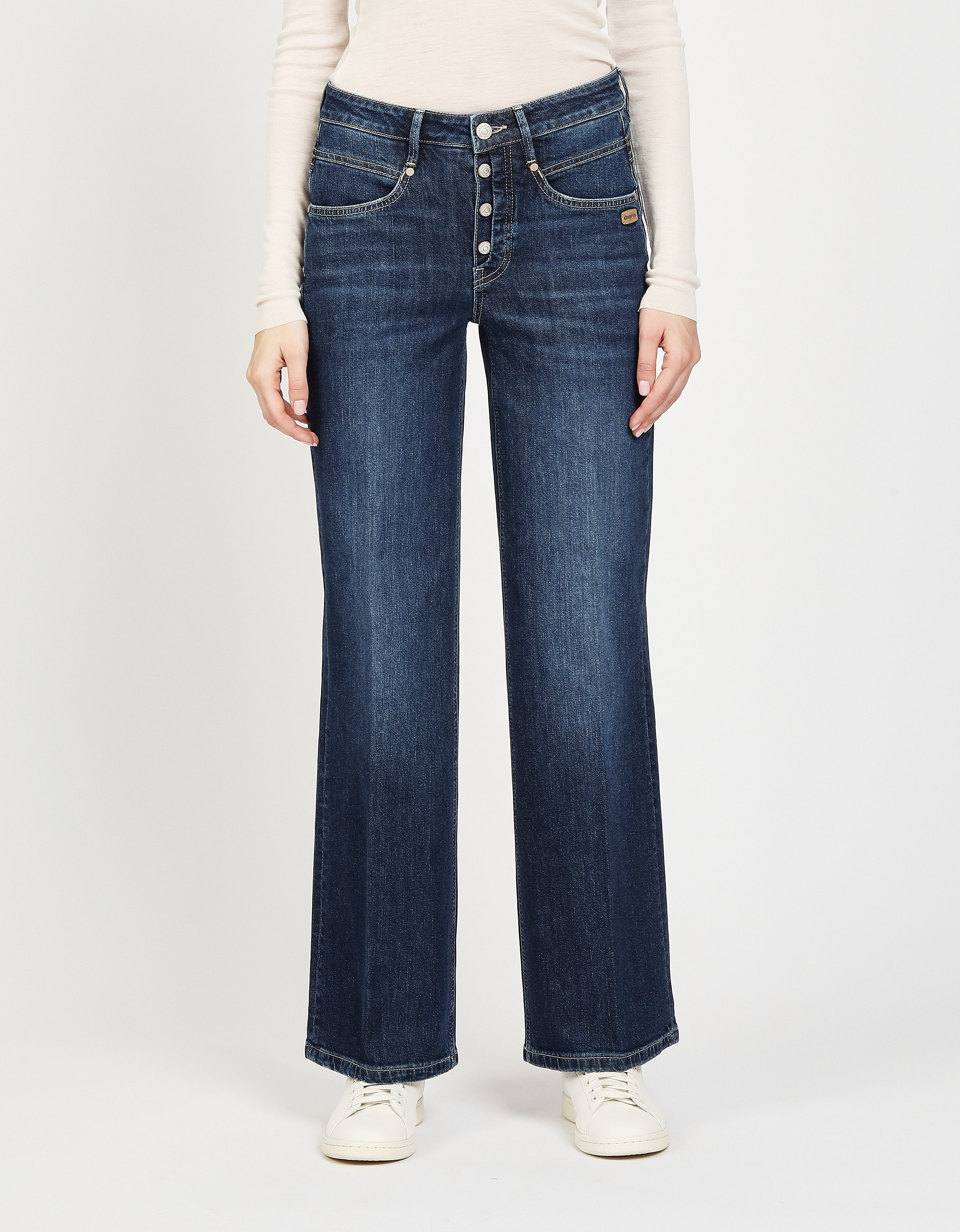 GANG Wijde jeans 94MEDINA WIDE met knoopsluiting dames wide leg jeans maat 29 blauw