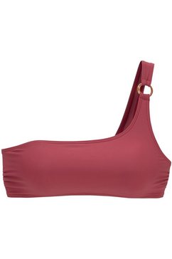 s.oliver red label beachwear bustierbikinitop rome met one-shouldermodel rood