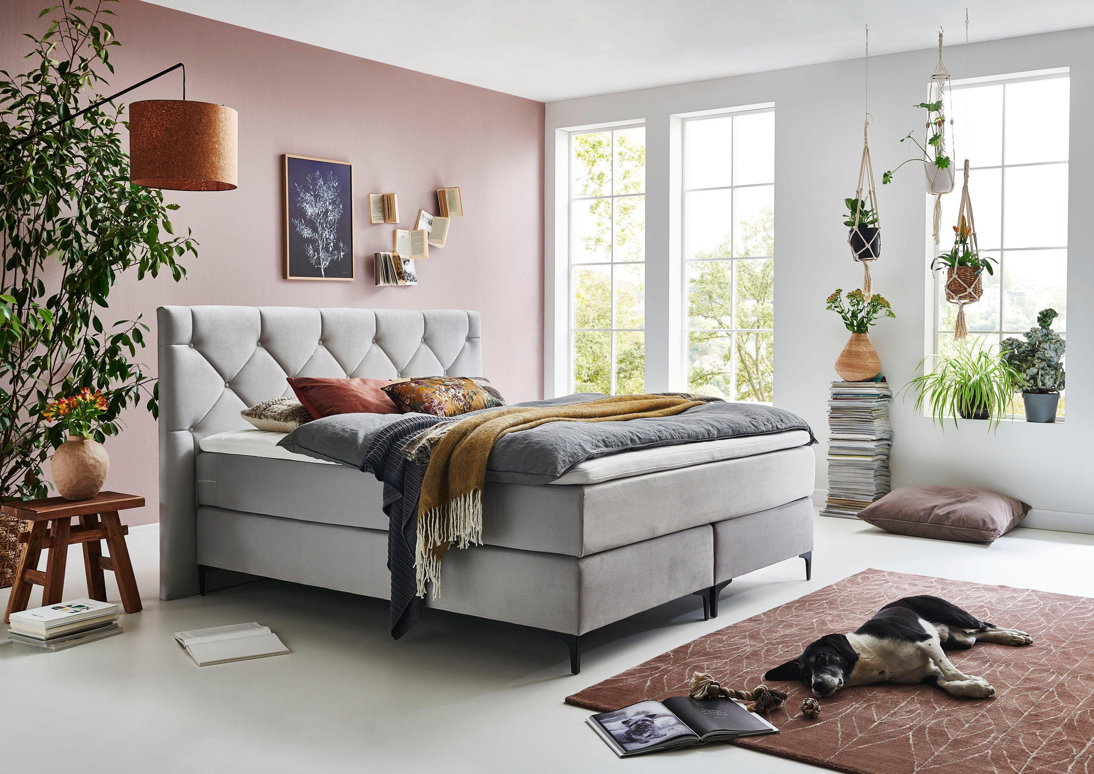 Home affaire Boxspring Aiko 100% veganistisch, met diervriendelijke bekleding, heel gemakkelijk in onderhoud