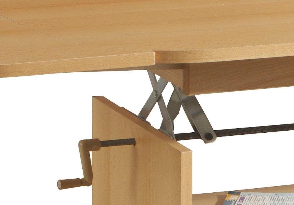 HELA Salontafel op wieltjes, in hoogte verstelbaar en uittrekbaar