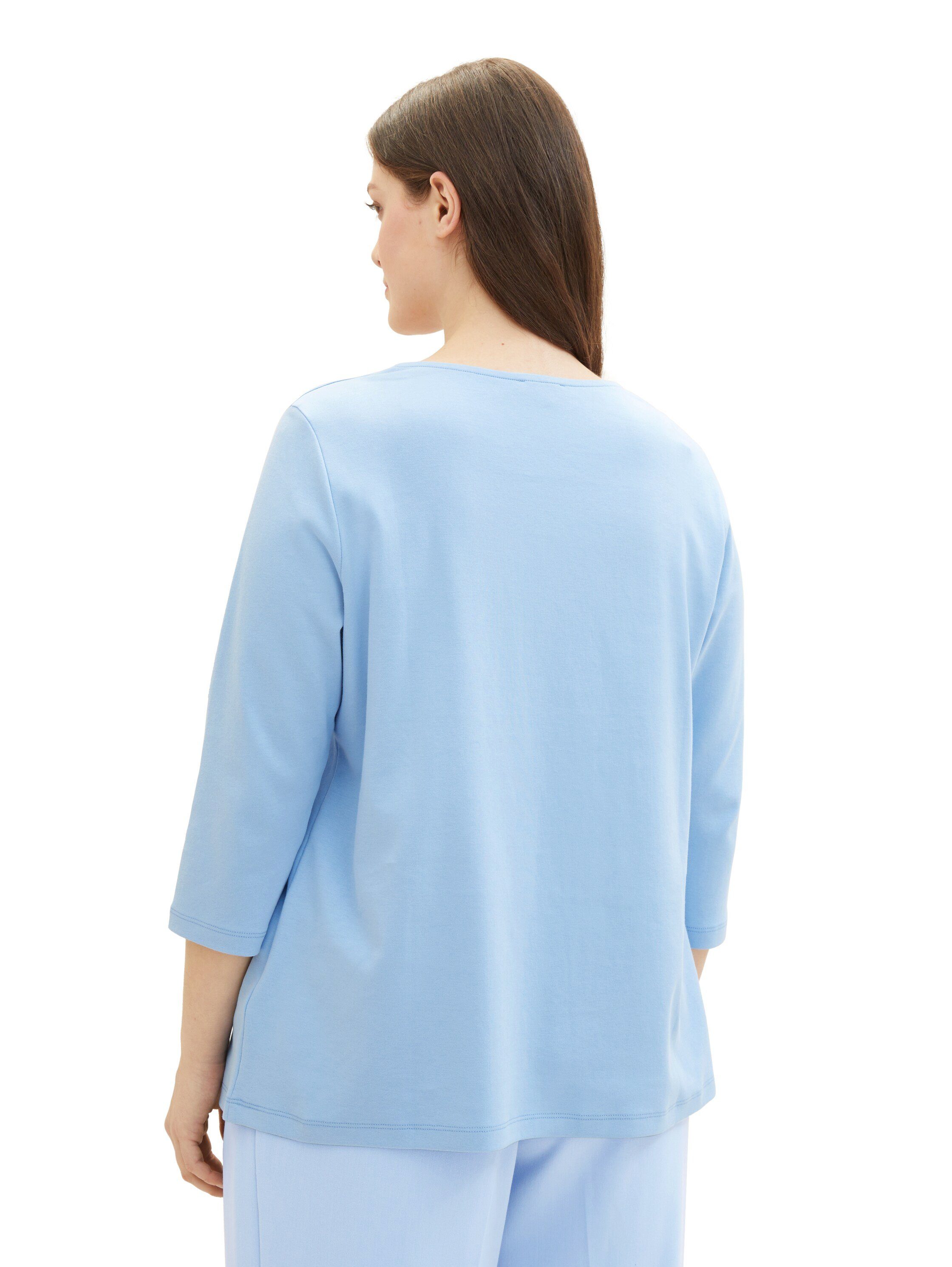 TOM TAILOR MY TRUE ME Shirt met 3 4 mouwen met vierkante halslijn in comfortabele pasvorm