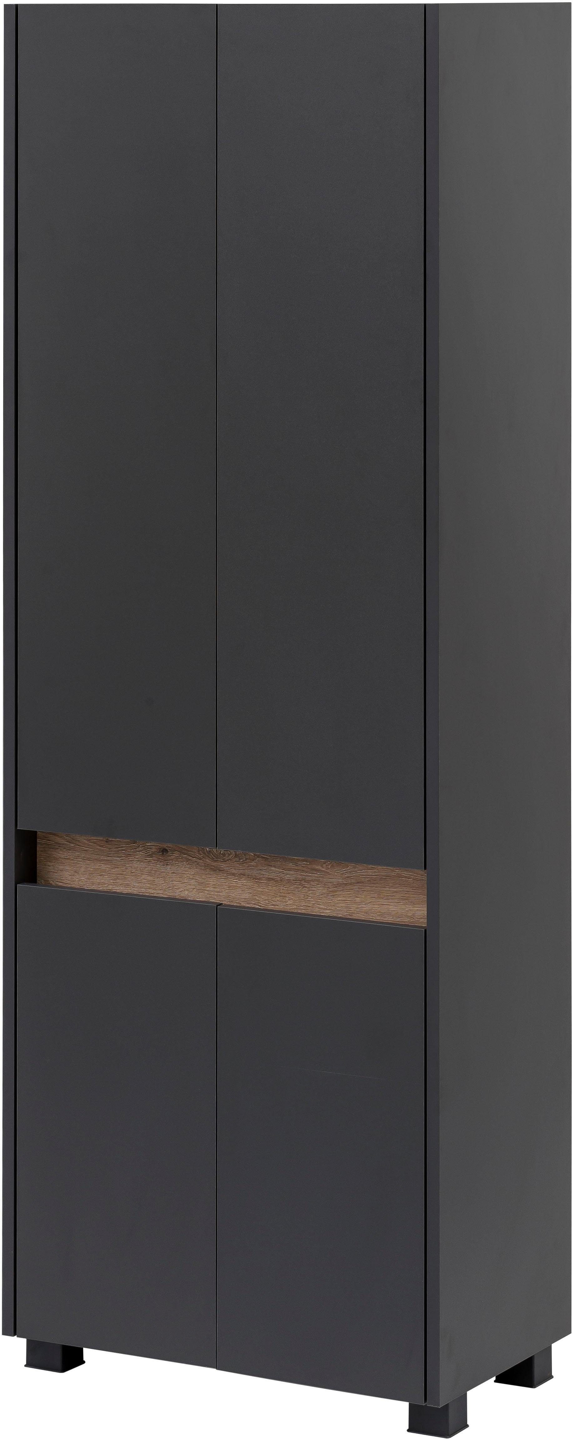 Schildmeyer Hoge kast Cosmo in verschillende kleuren Made in Germany Breedte 57 cm, badkamerkast, lijst in moderne wildeiken-look