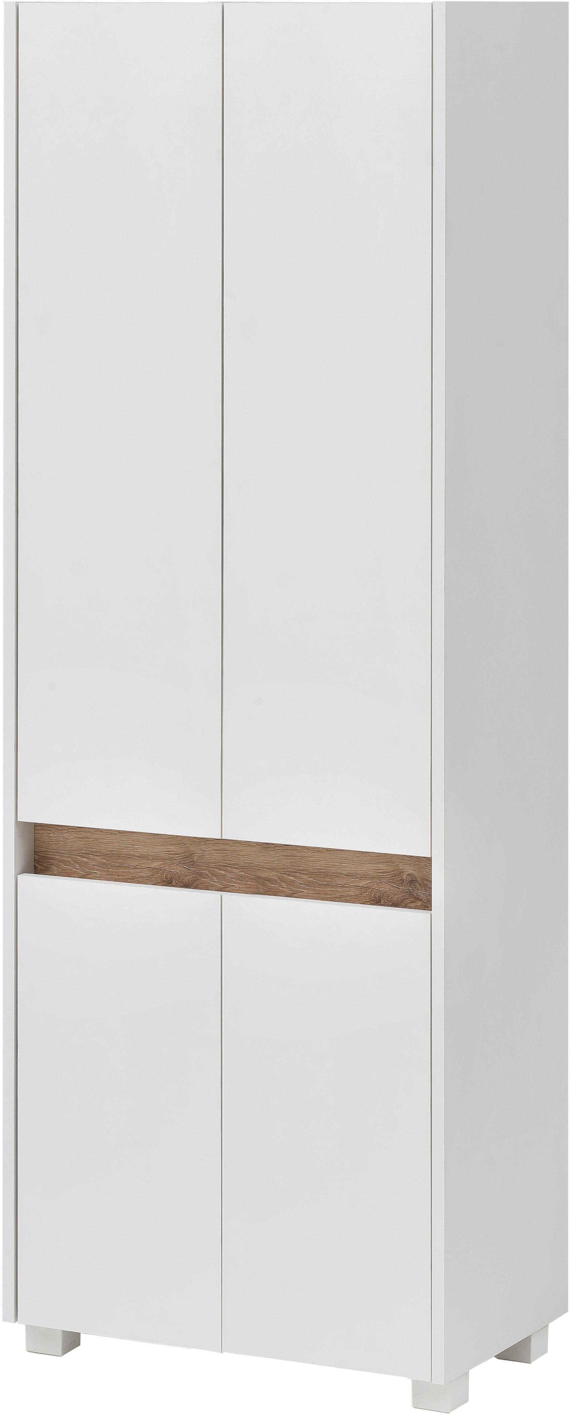 Schildmeyer Hoge kast Cosmo in verschillende kleuren Made in Germany Breedte 57 cm, badkamerkast, lijst in moderne wildeiken-look