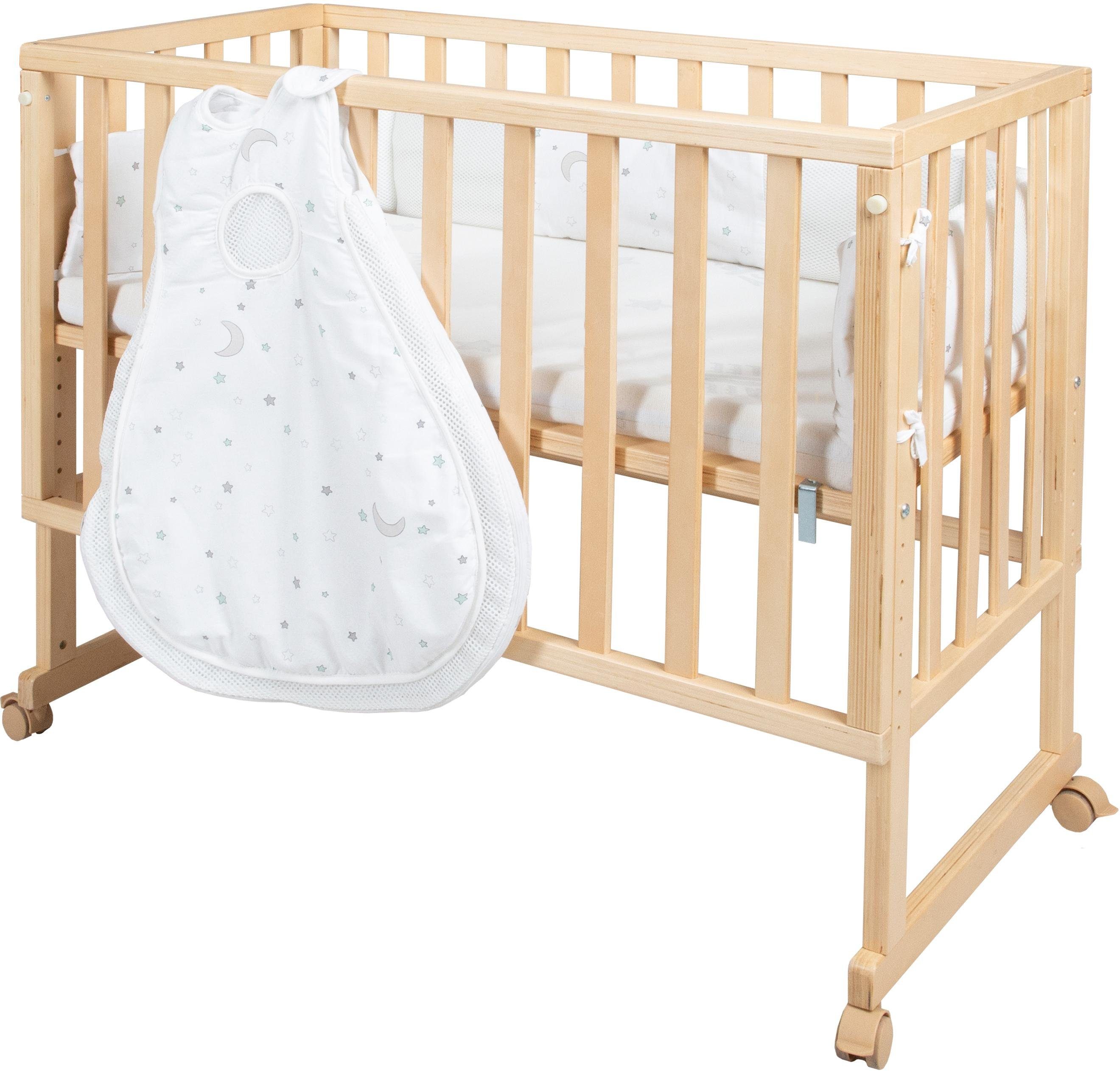 Roba® Wieg Safe asleep® 3-in-1 Magische sterren, naturel (4-delig)