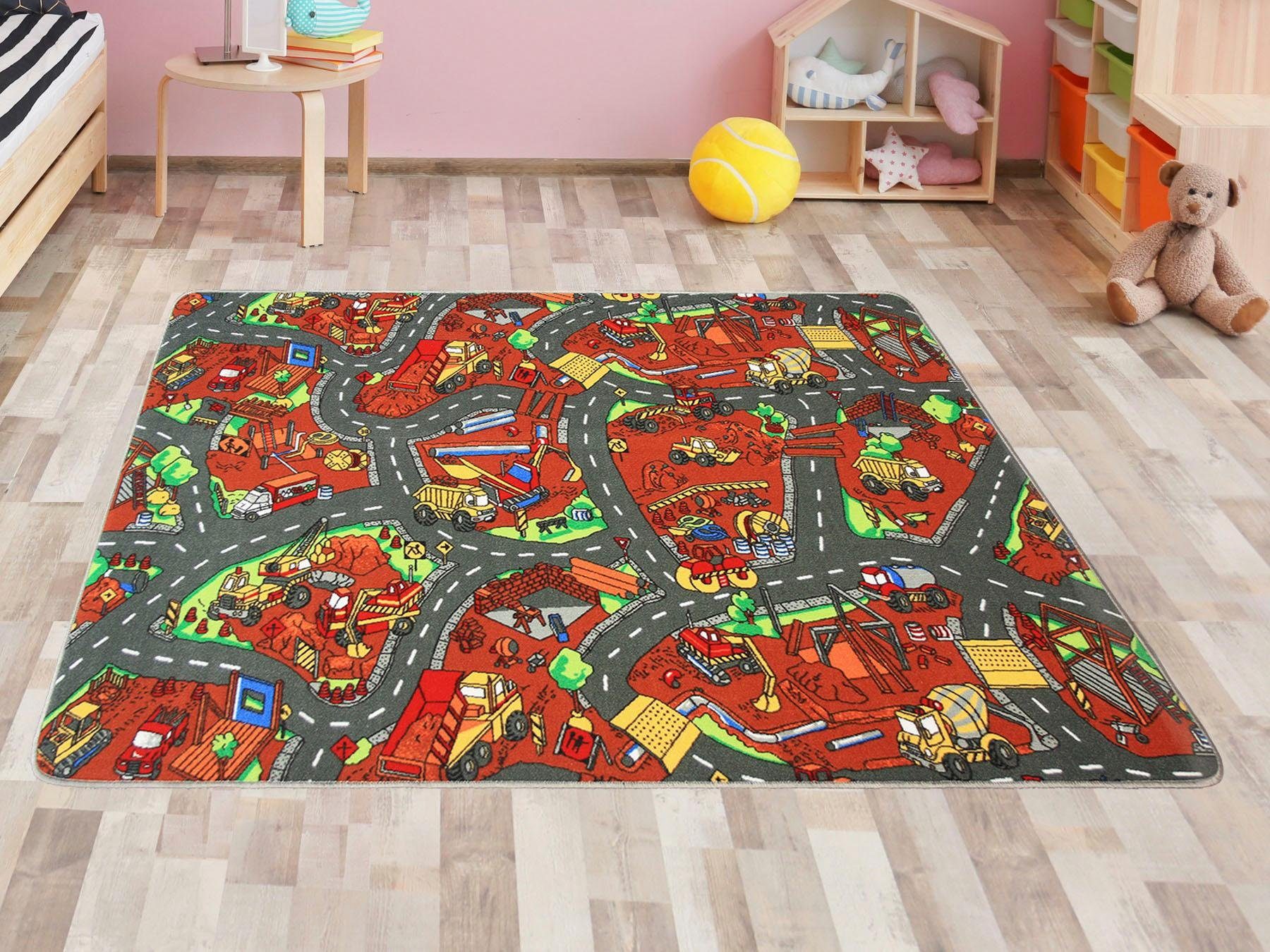 Primaflor-Ideen in Textil Kindervloerkleed Bouwplaats Straten-speelkleed, kinderkamer