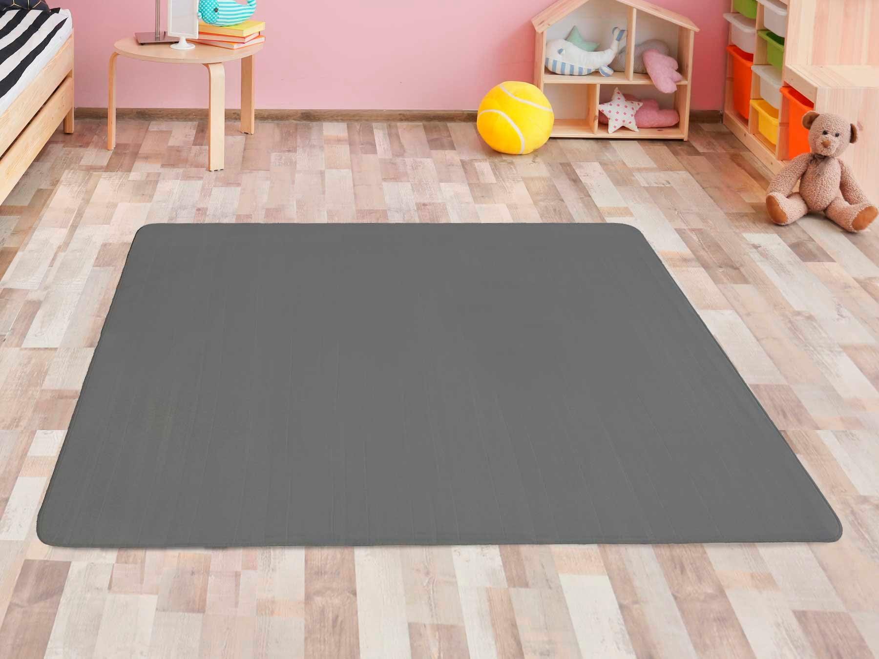 Primaflor-Ideen in Textil Kindervloerkleed RONDE ZITPLEK Speelkleed, ideaal in de kinderkamer speelkleden maat 140 cm x 200 cm x 5 mm grijs