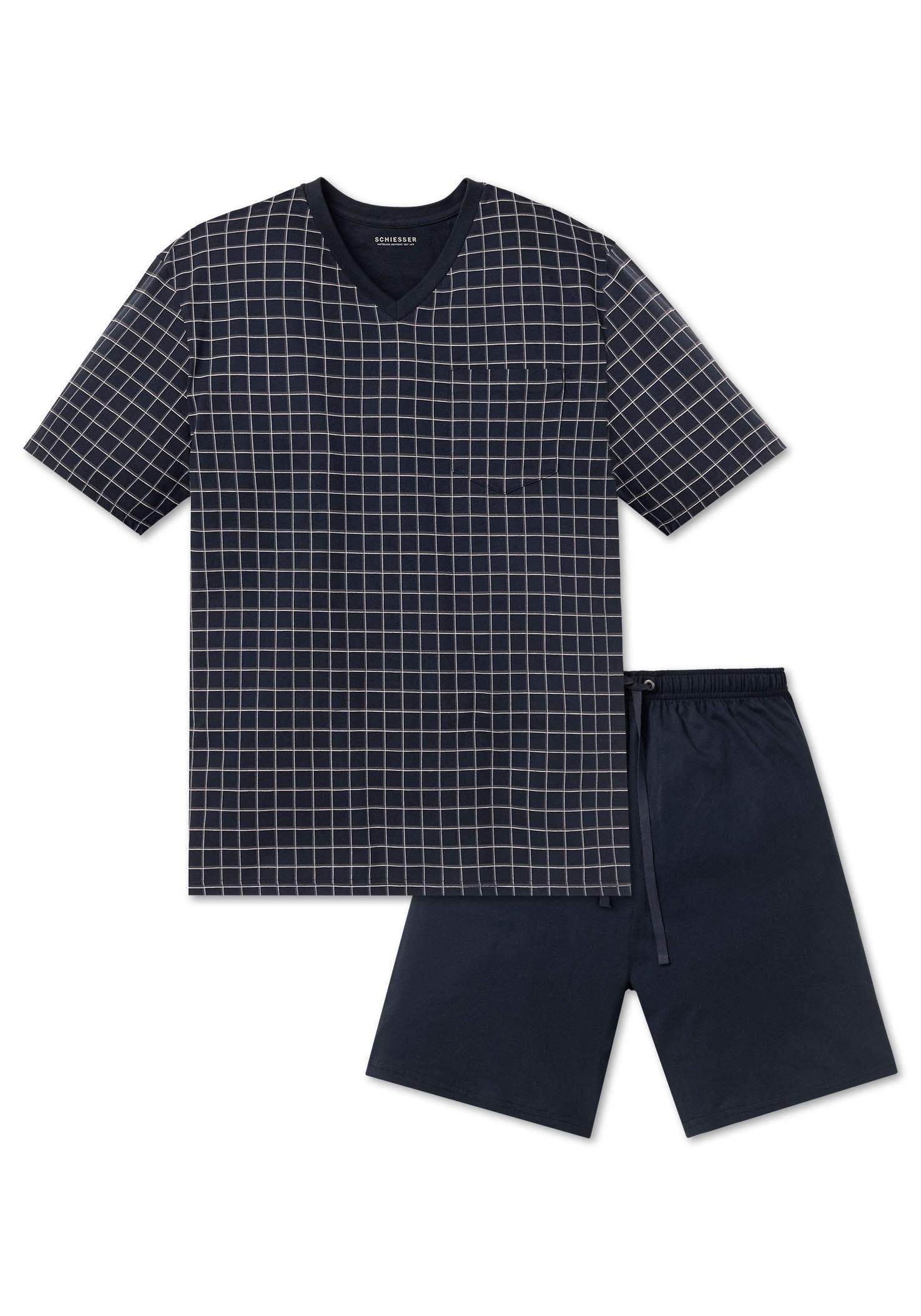 Schiesser Shortama "Dark Sapphire" met aangenaam zachte single-jersey kwaliteit (2-delig, 1 stuk)