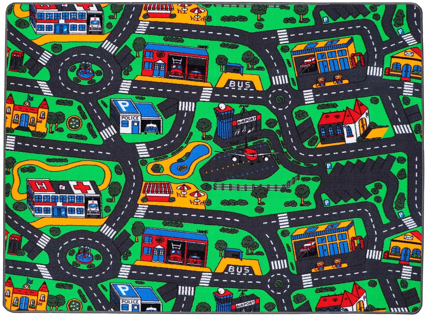 Primaflor-Ideen in Textil Kindervloerkleed City Straten-speelkleed, straatbreedte ca. 9 cm, kinderkamer