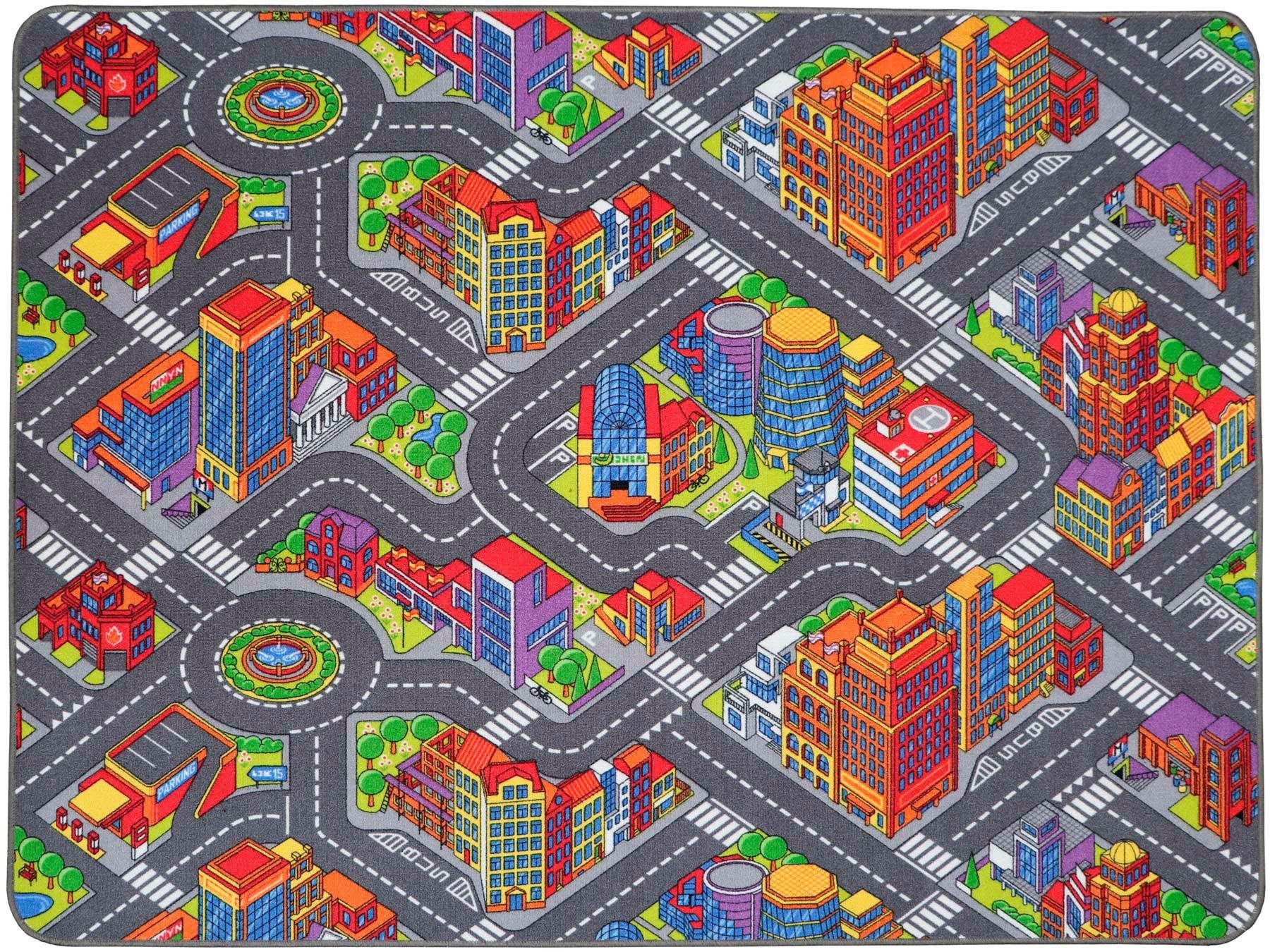 Primaflor-Ideen in Textil Kindervloerkleed Big City Straten-speelkleed, straatbreedte ca. 9 cm, kinderkamer