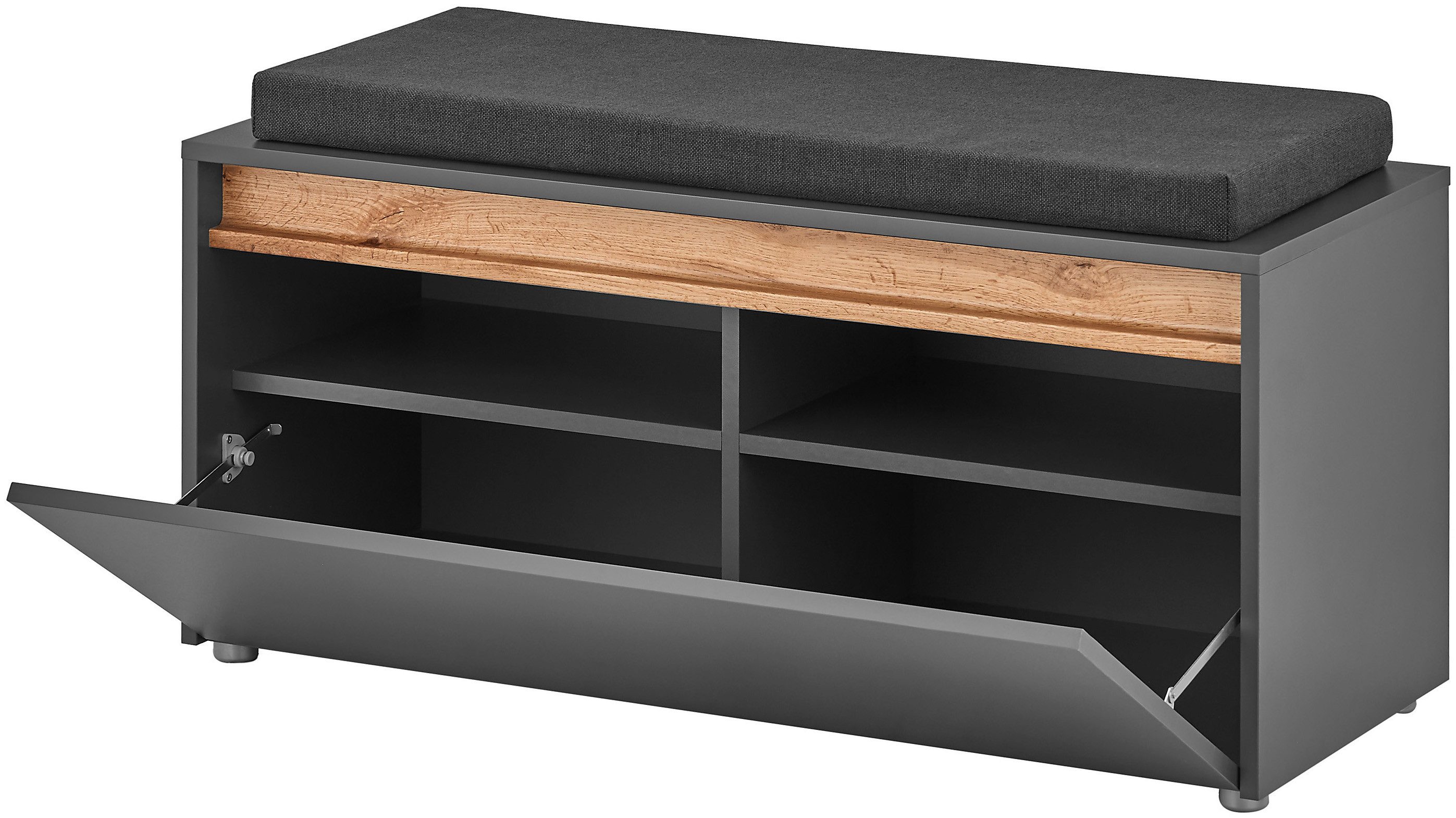 INOSIGN Halmeubelset GIRON/ CiTY, Garderobe in Wotan Eik, moderne garderobekast bevat commode, spiegel, paneel & schoenenbank + zitkussen, 190 cm breed (complete set, 4-delig)