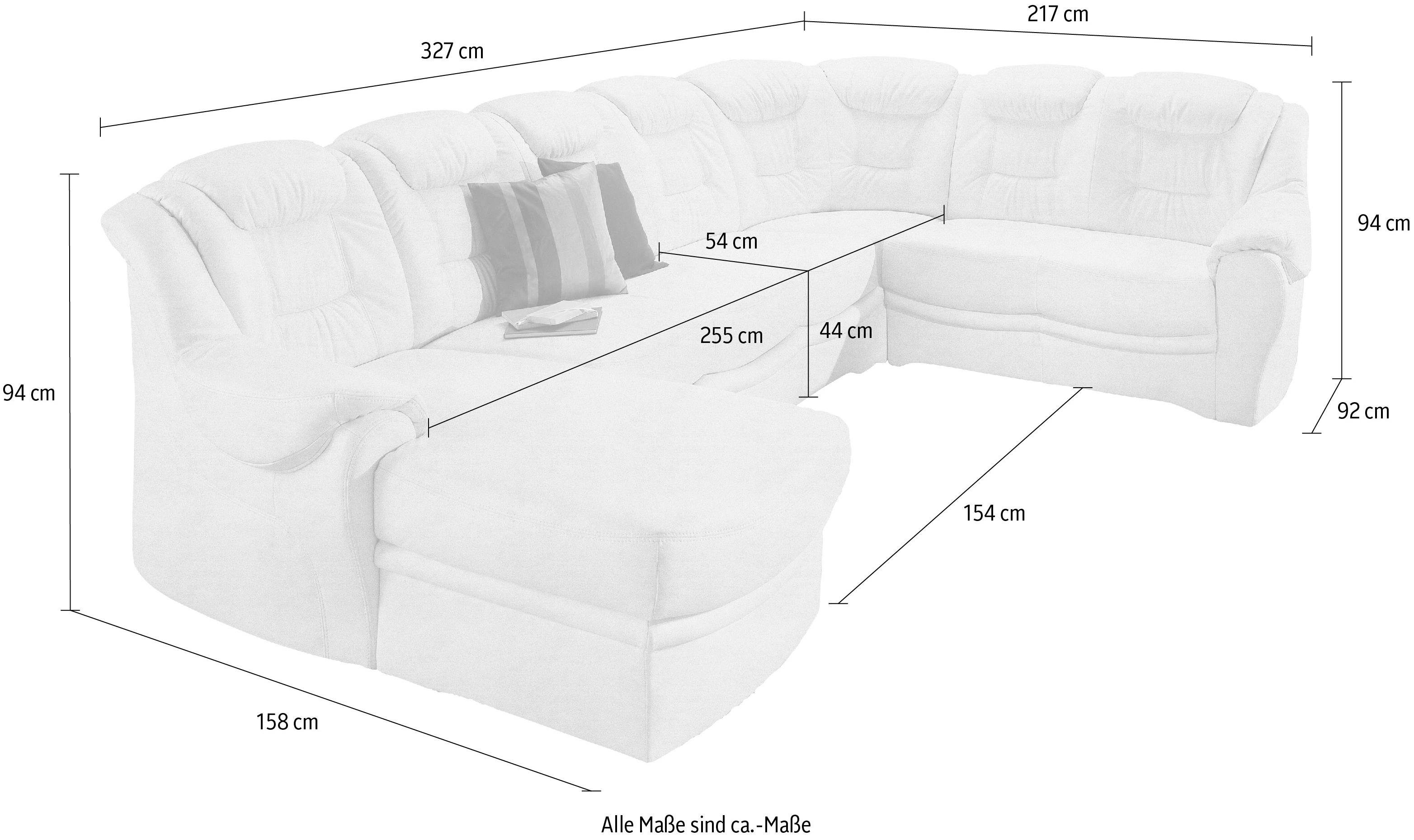 sit&more Zithoek Bellevue U-vorm optioneel met slaapfunctie