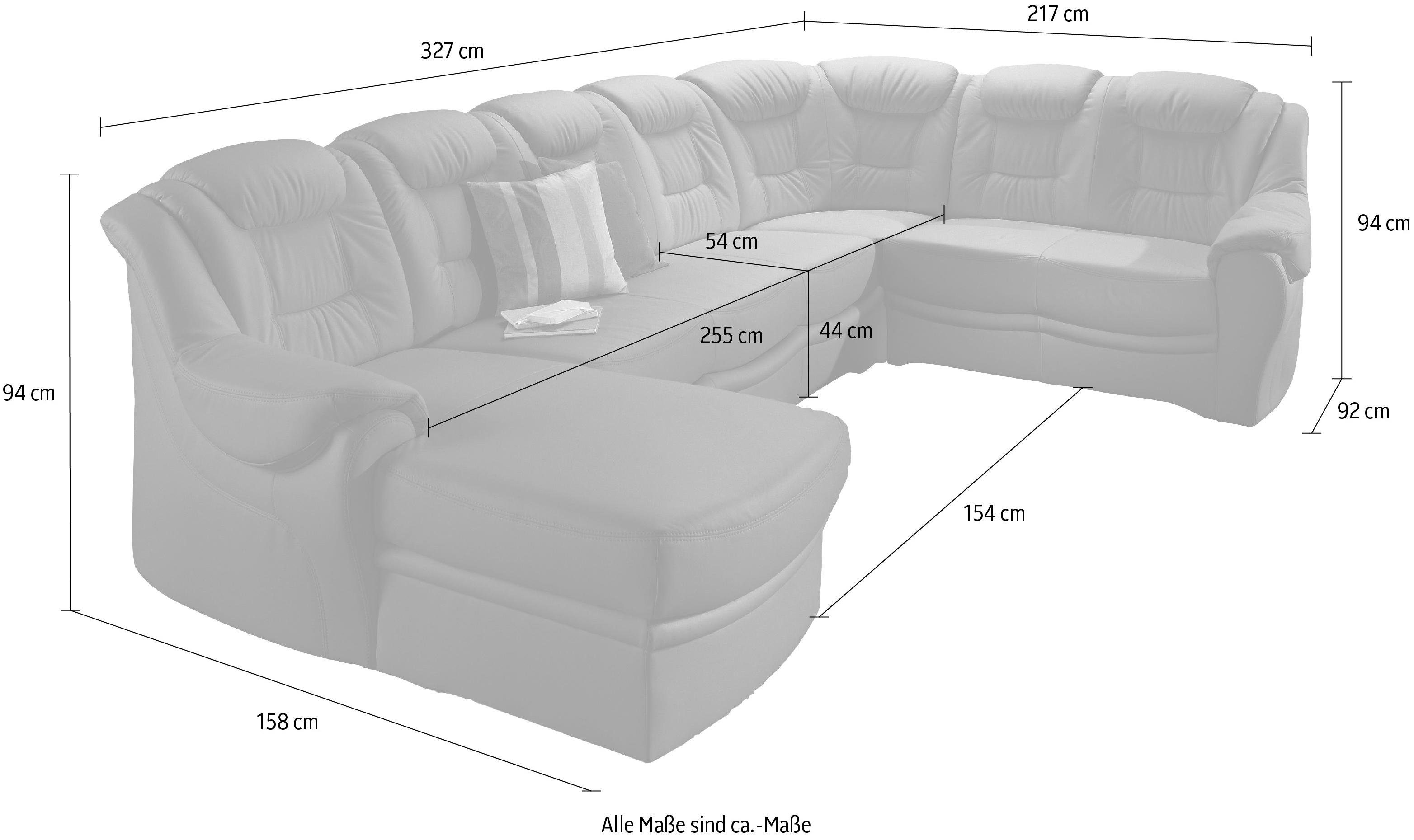 sit&more Zithoek Bellevue U-vorm optioneel met slaapfunctie