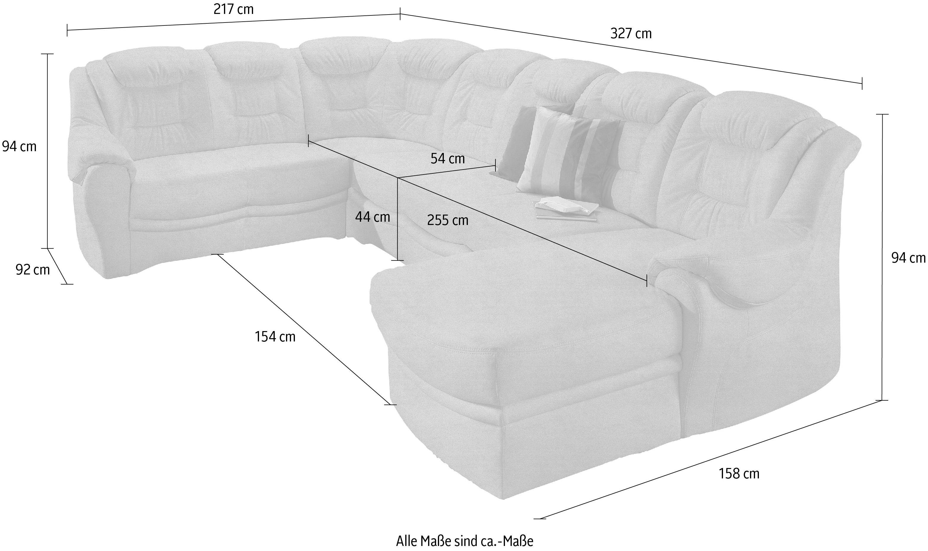 sit&more Zithoek Bellevue U-vorm optioneel met slaapfunctie