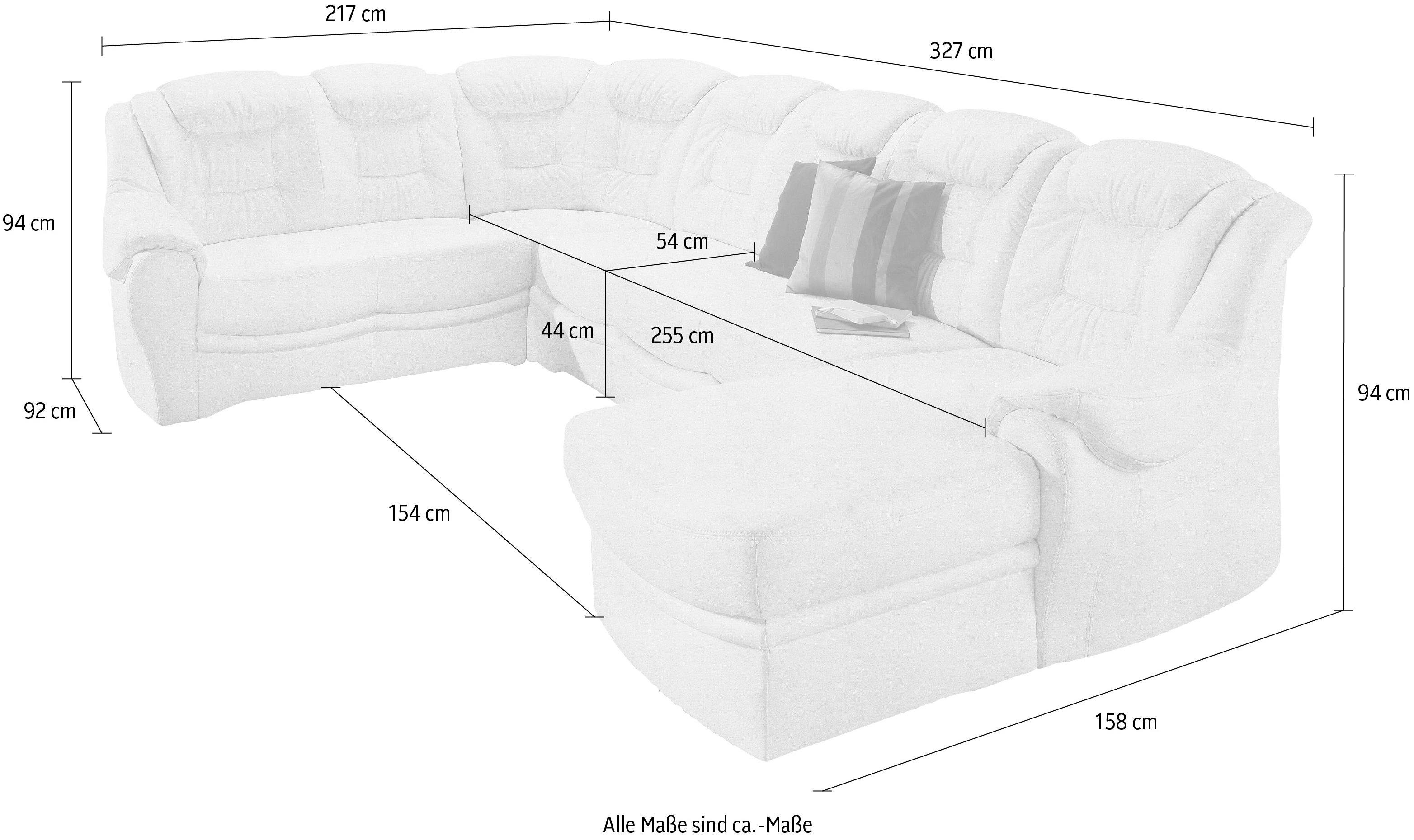 sit&more Zithoek Bellevue U-vorm optioneel met slaapfunctie