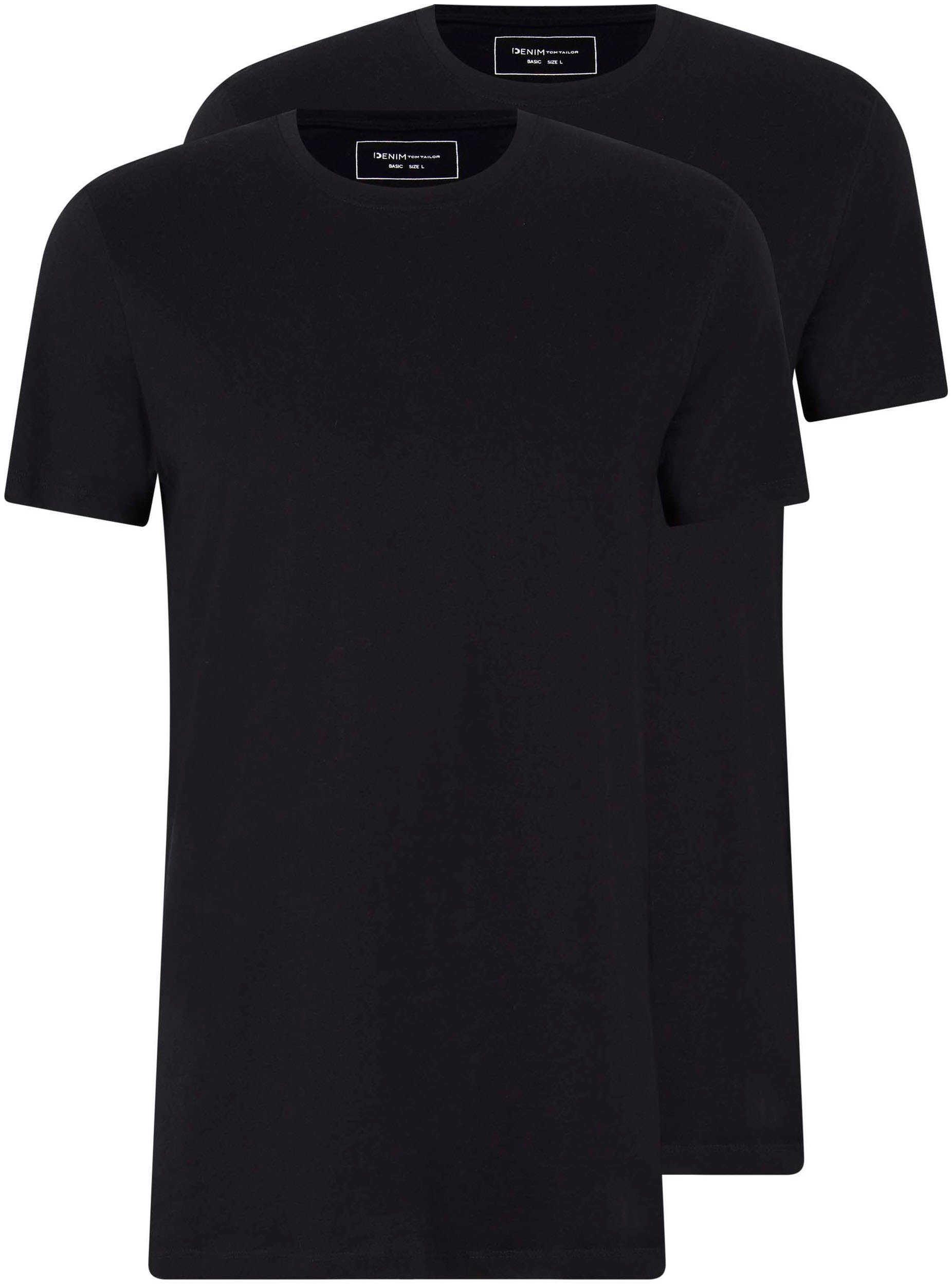Tom Tailor Denim T-shirt veelzijdig te combineren (set, 2-delig)