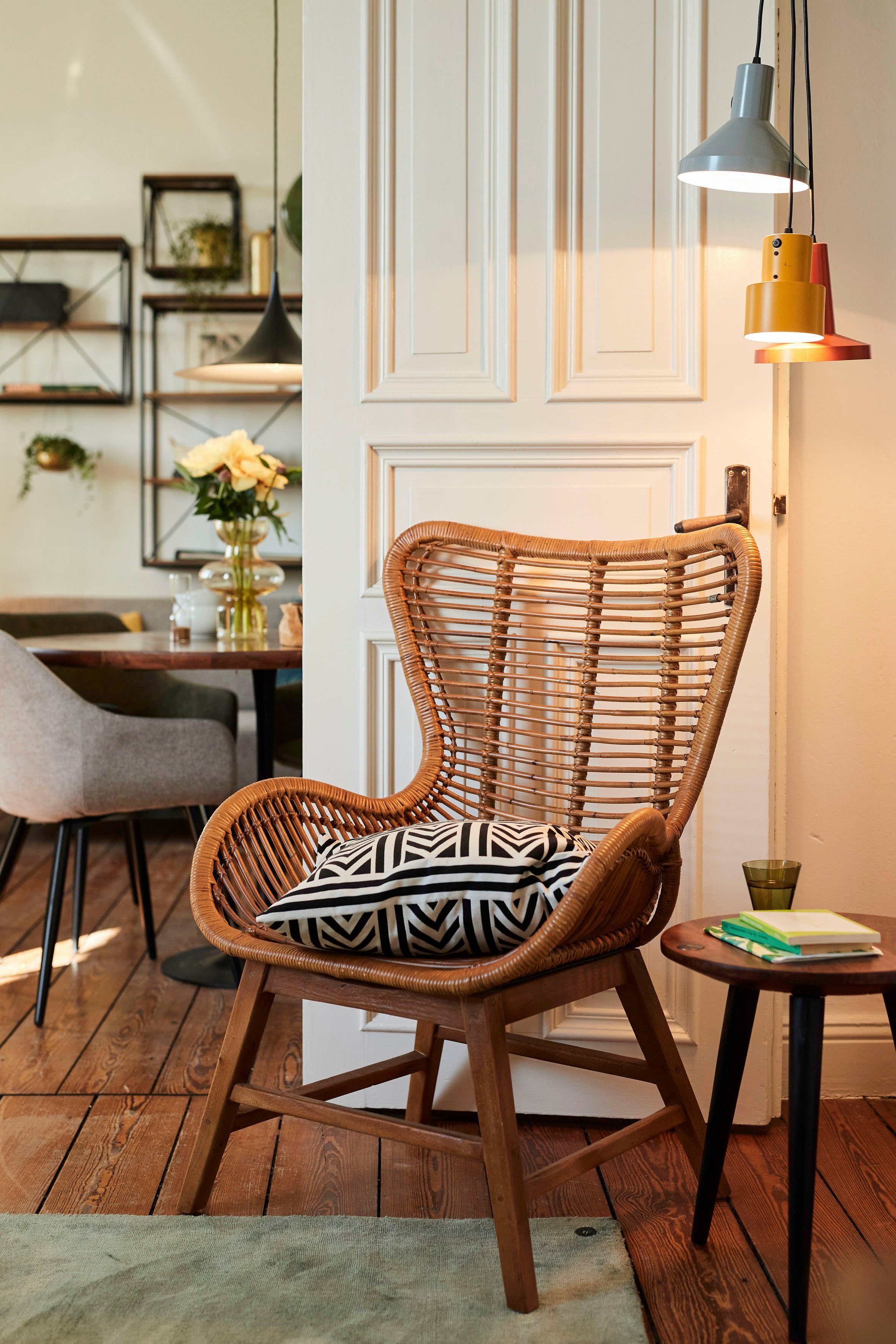 TOM TAILOR HOME Fauteuil T-RATTAN ARMCHAIR Rotanstoel met armleuningen met teakhouten frame, organisch model